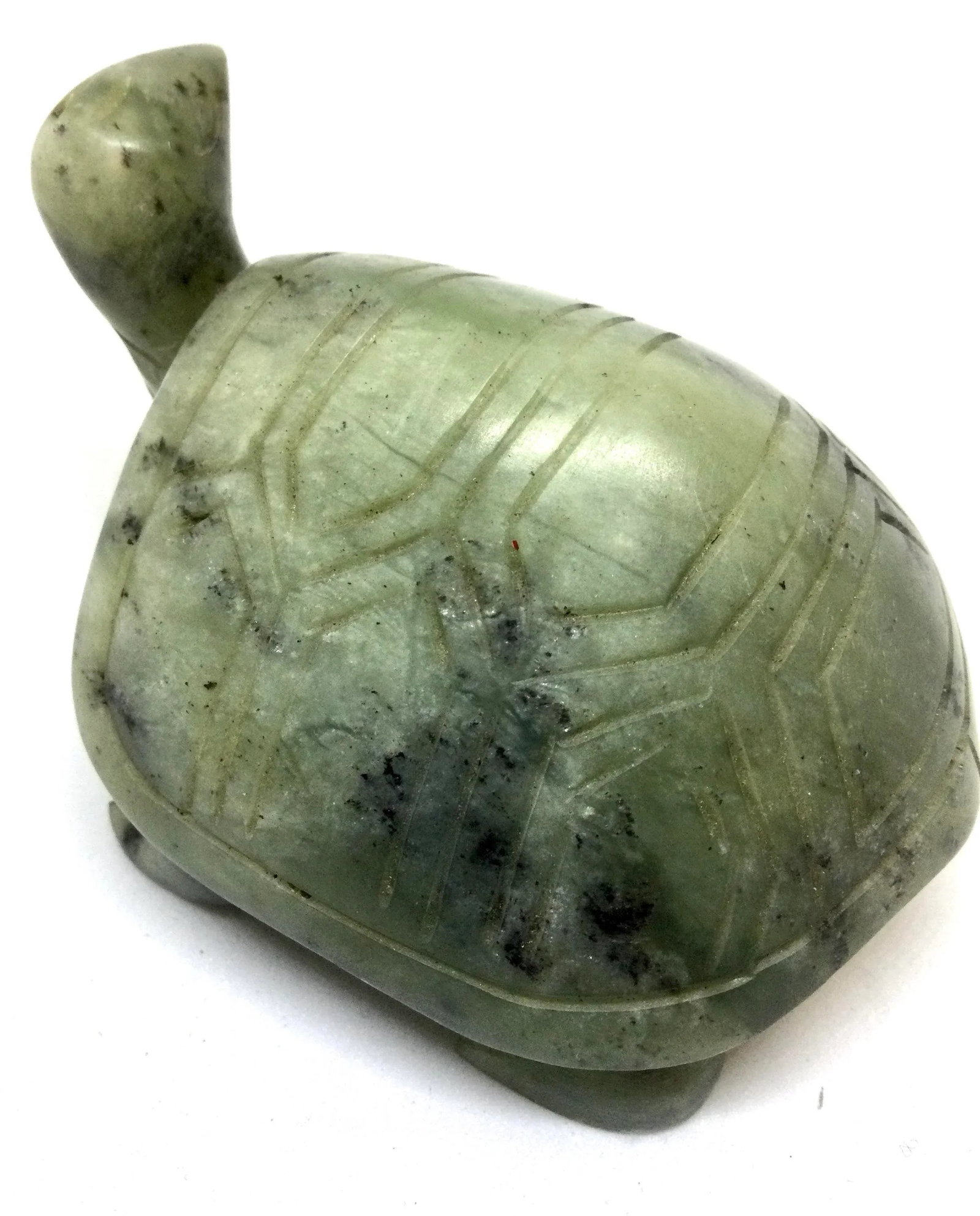 1980s Asian Spinach Jade Carved Turtle Sculpture - 6