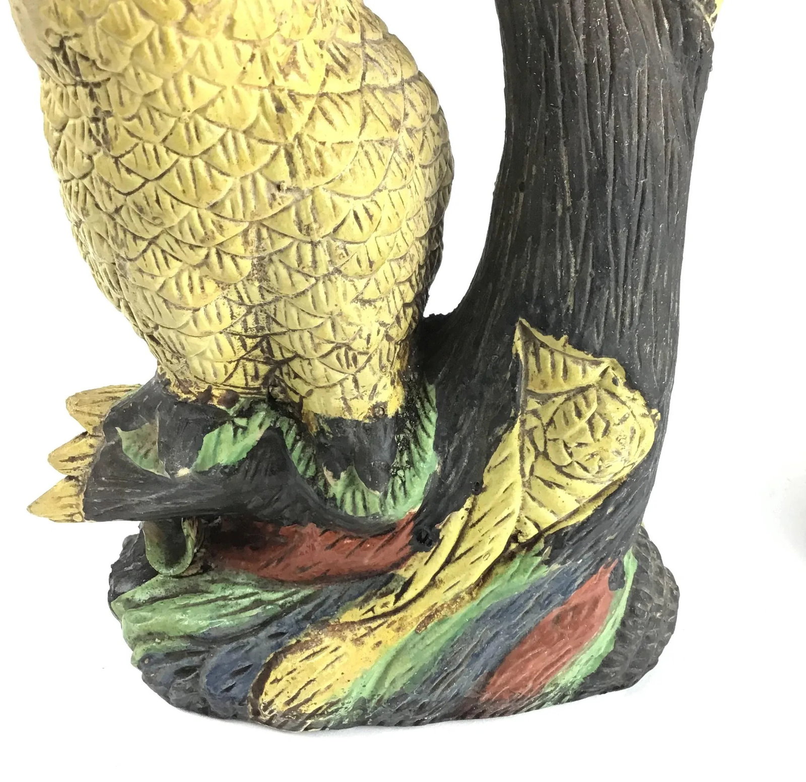 1950s Yellow Painted Mid Century Clay Owls - a Pair - 8