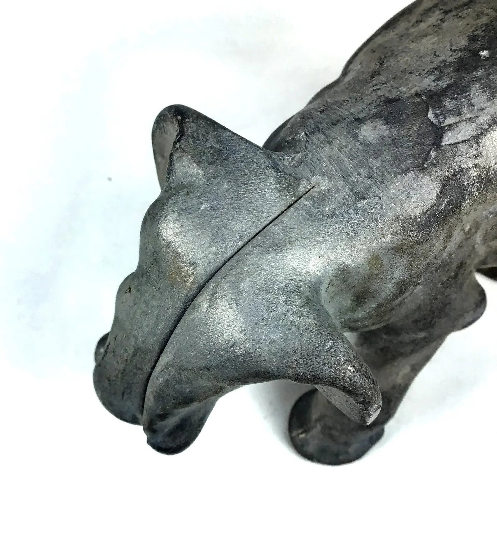 1960s Hand Poured Galvanized Metal Elephant Statue - 3