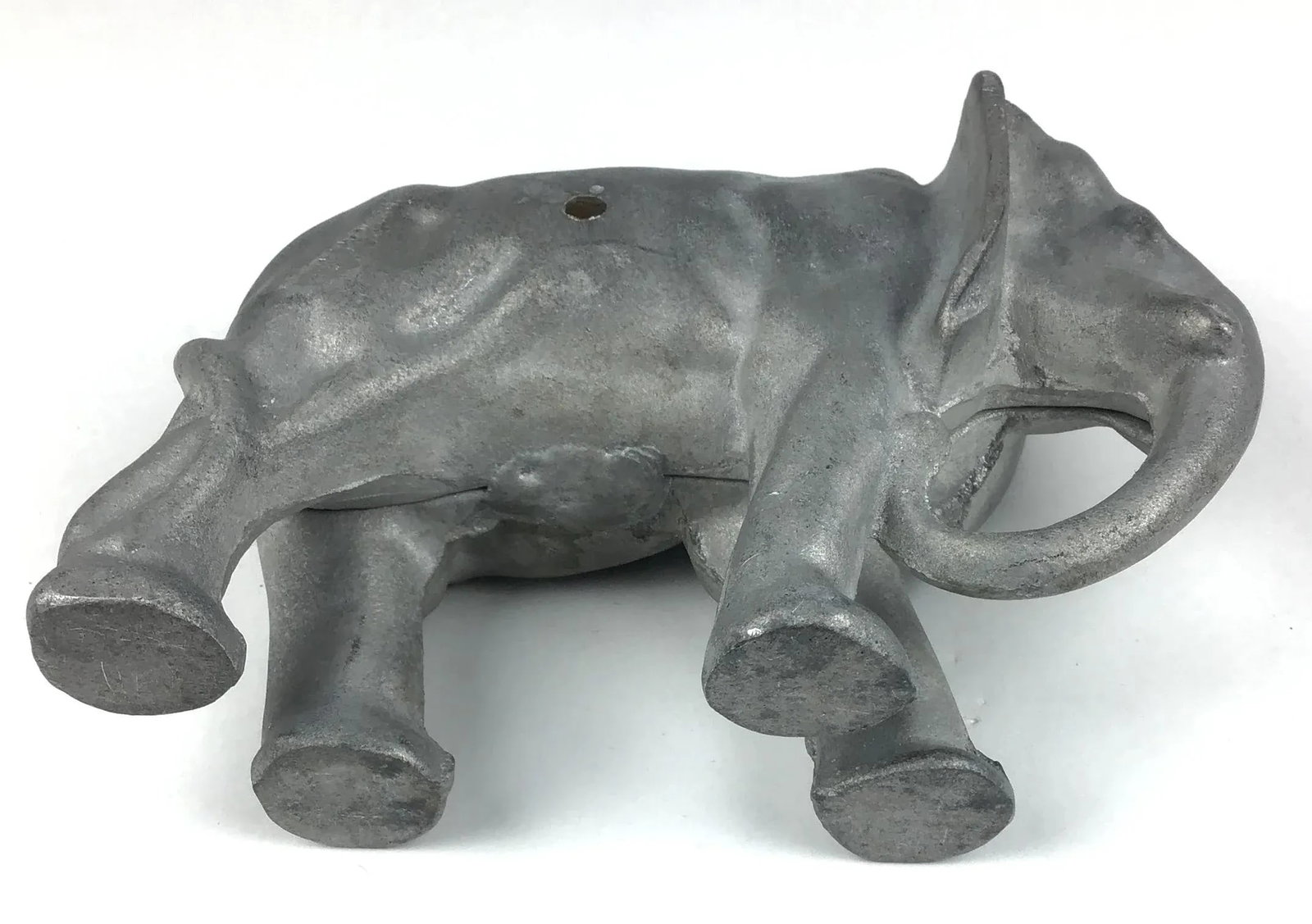 1960s Hand Poured Galvanized Metal Elephant Statue - 7