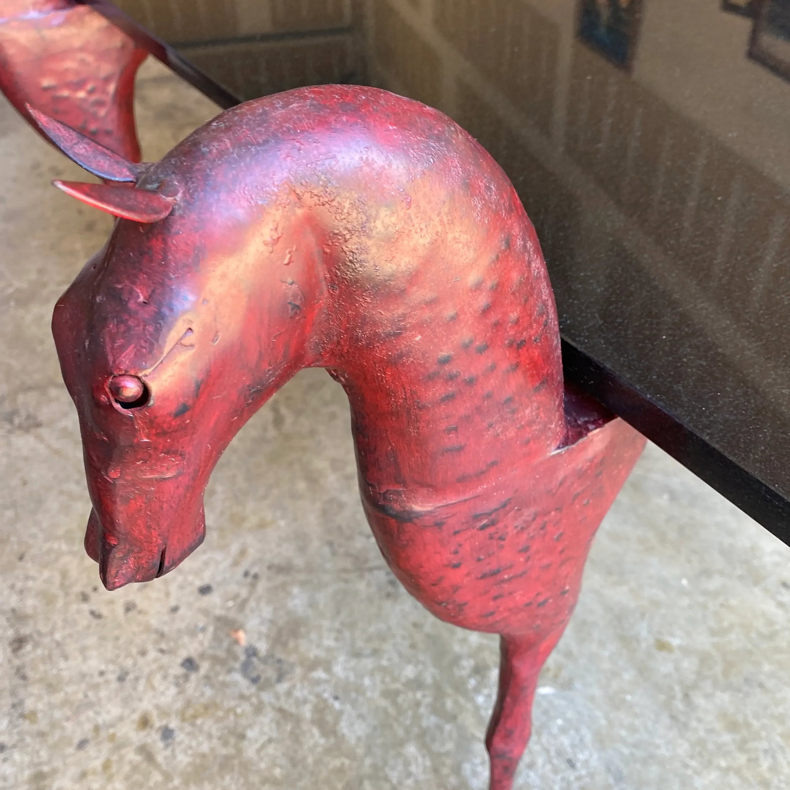 Figurative Metal and Stone Equestrian Horse Table - 2