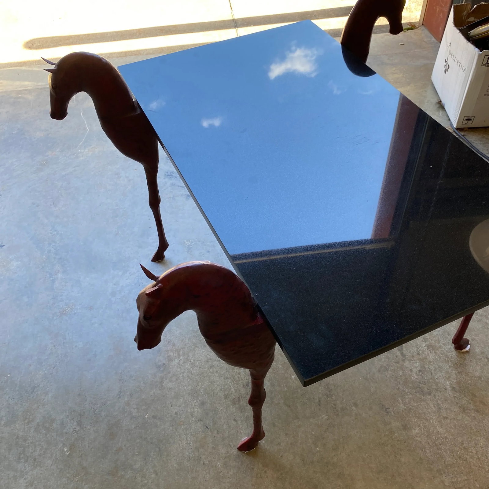 Figurative Metal and Stone Equestrian Horse Table - 7