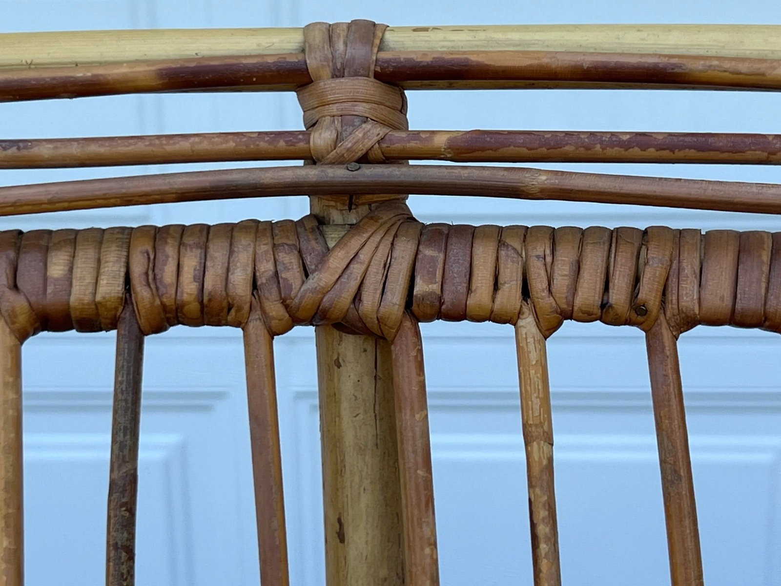 Vintage Franco Albini Style Safari Bent Rattan Sofa Loveseat - 7