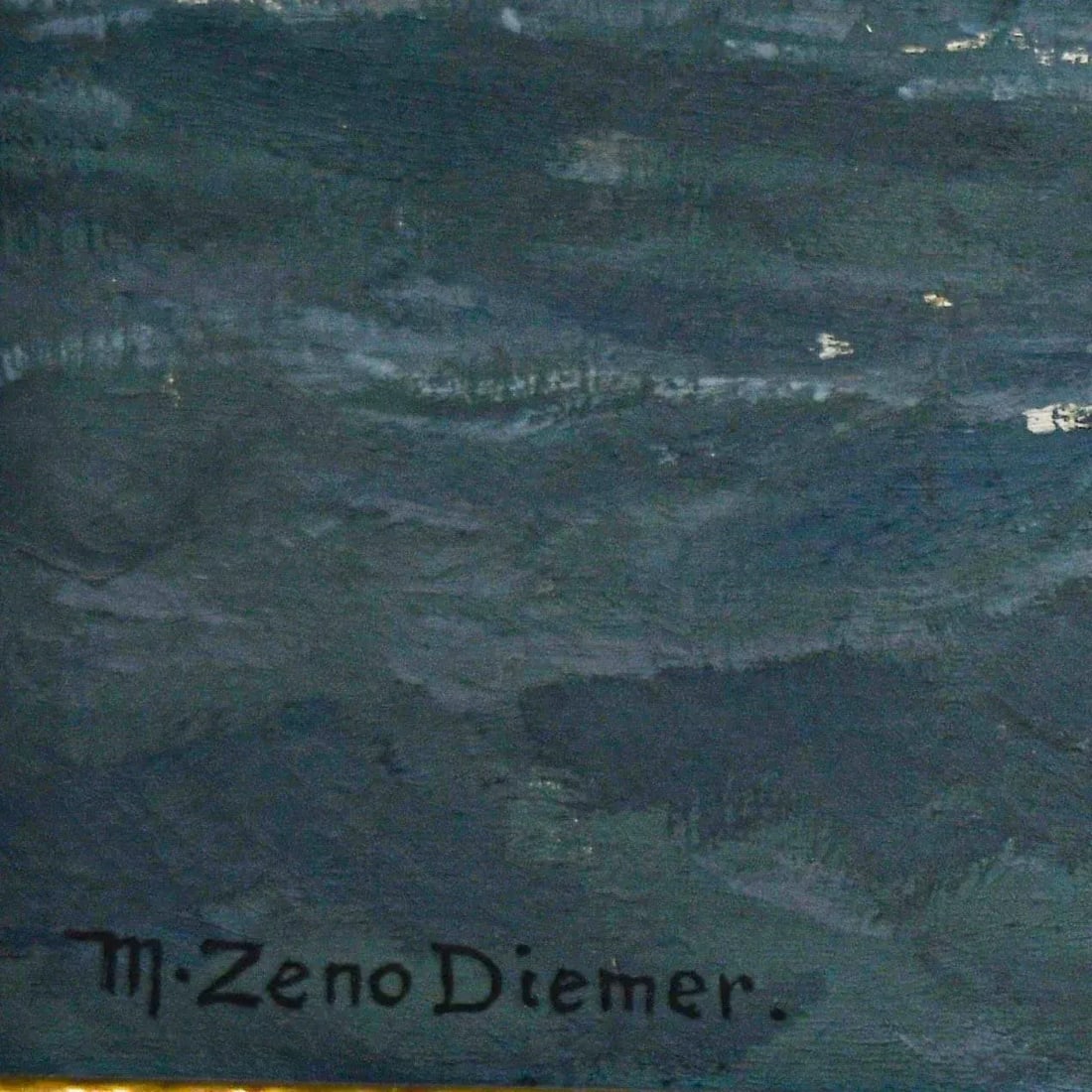 Signed Michael Zeno Diemer Oil on Canvas "On the Skutari Lake, Albania - 4