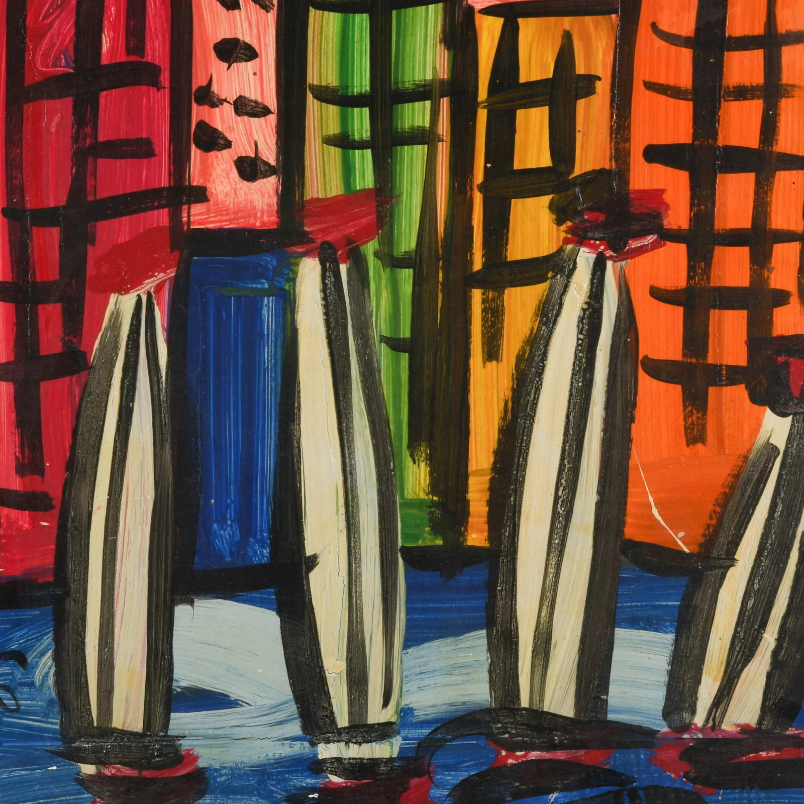 Signed Peter Keil "Boats, Buildings, and Brushstrokes" Oil on Masonite - 3