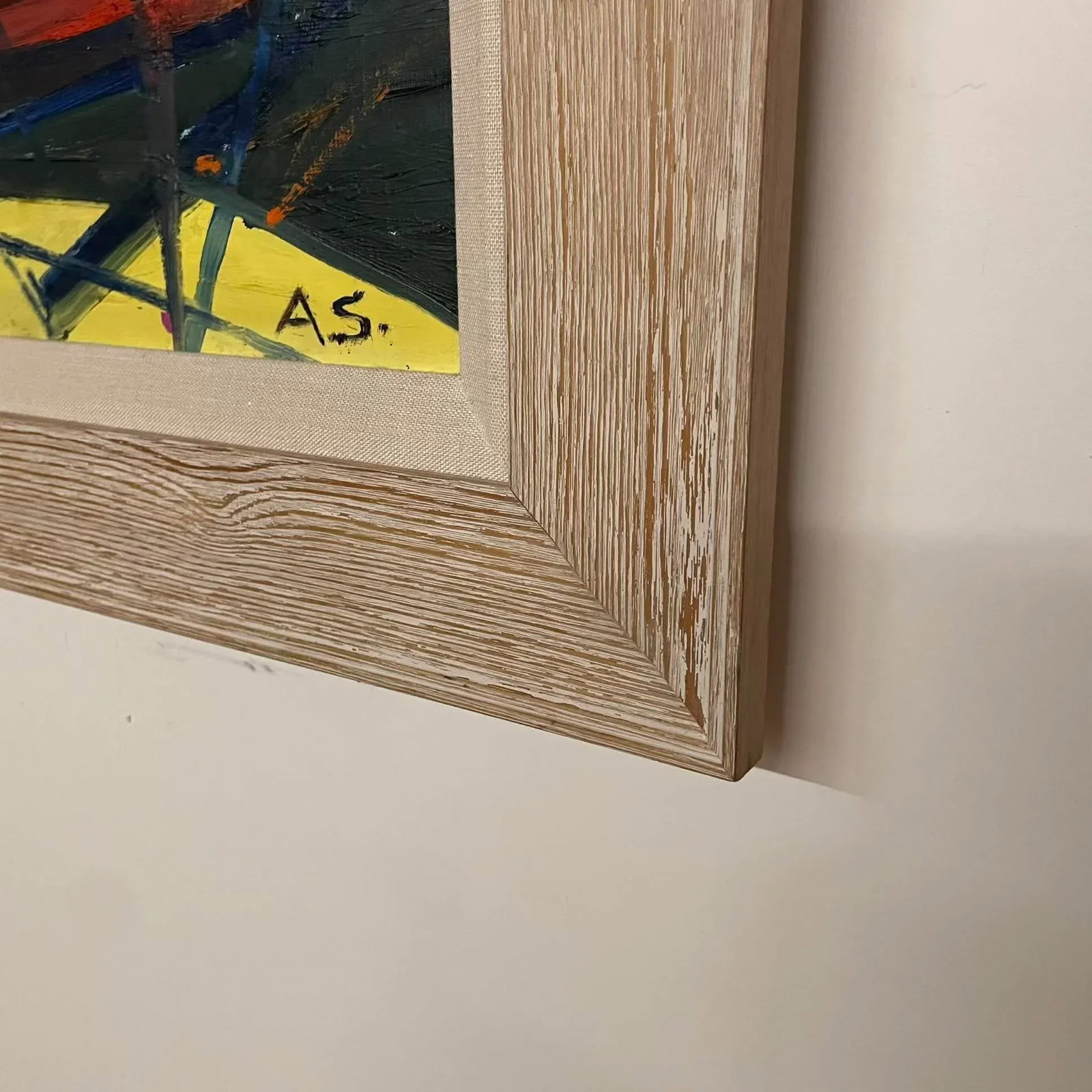 Albert E. Smith 1976 Abstract Oil Painting on Canvas Titled Sunset I - Framed - 3