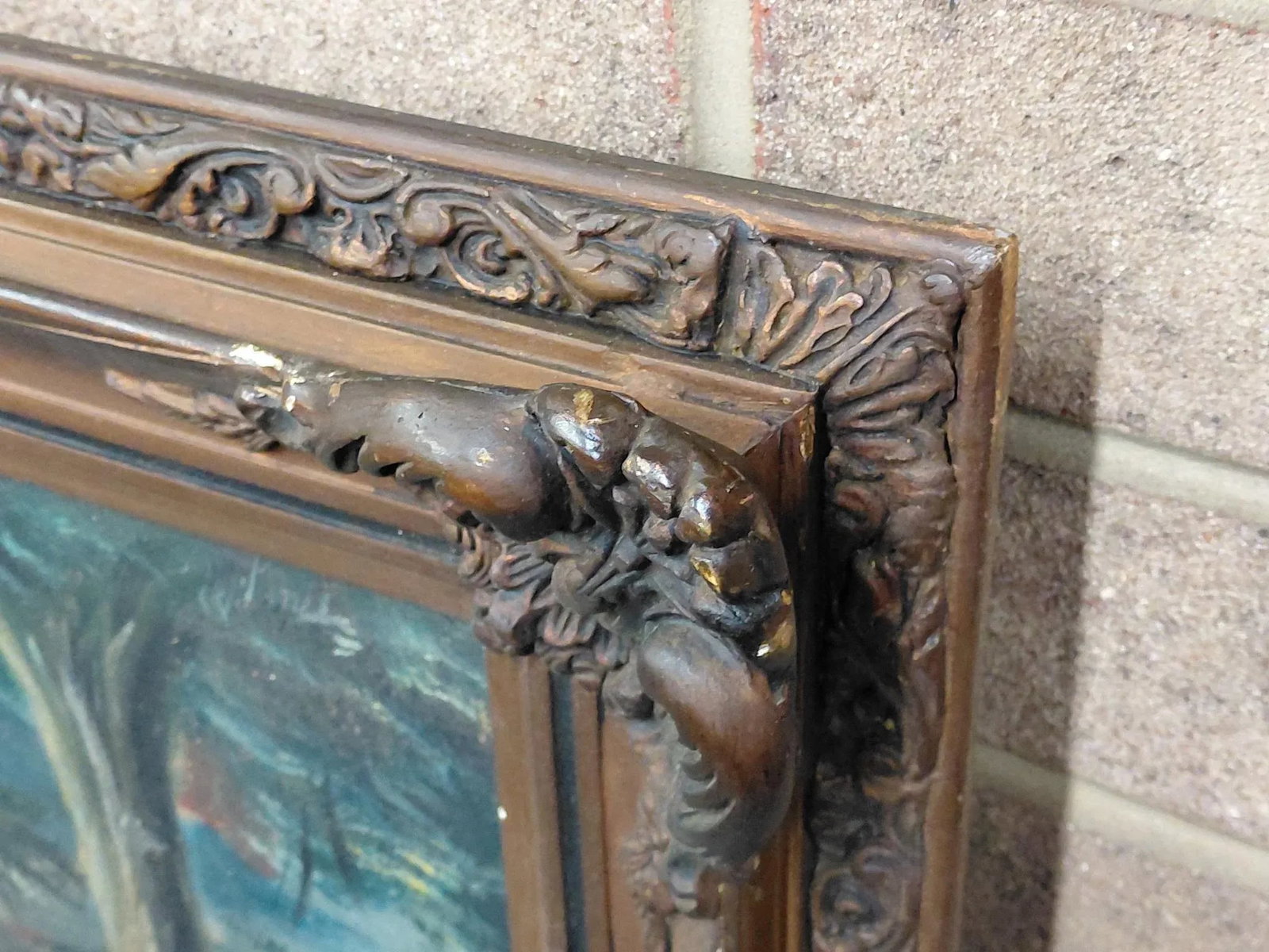Antique Framed Signed Lonely Cottage Oil on Canvas - 6