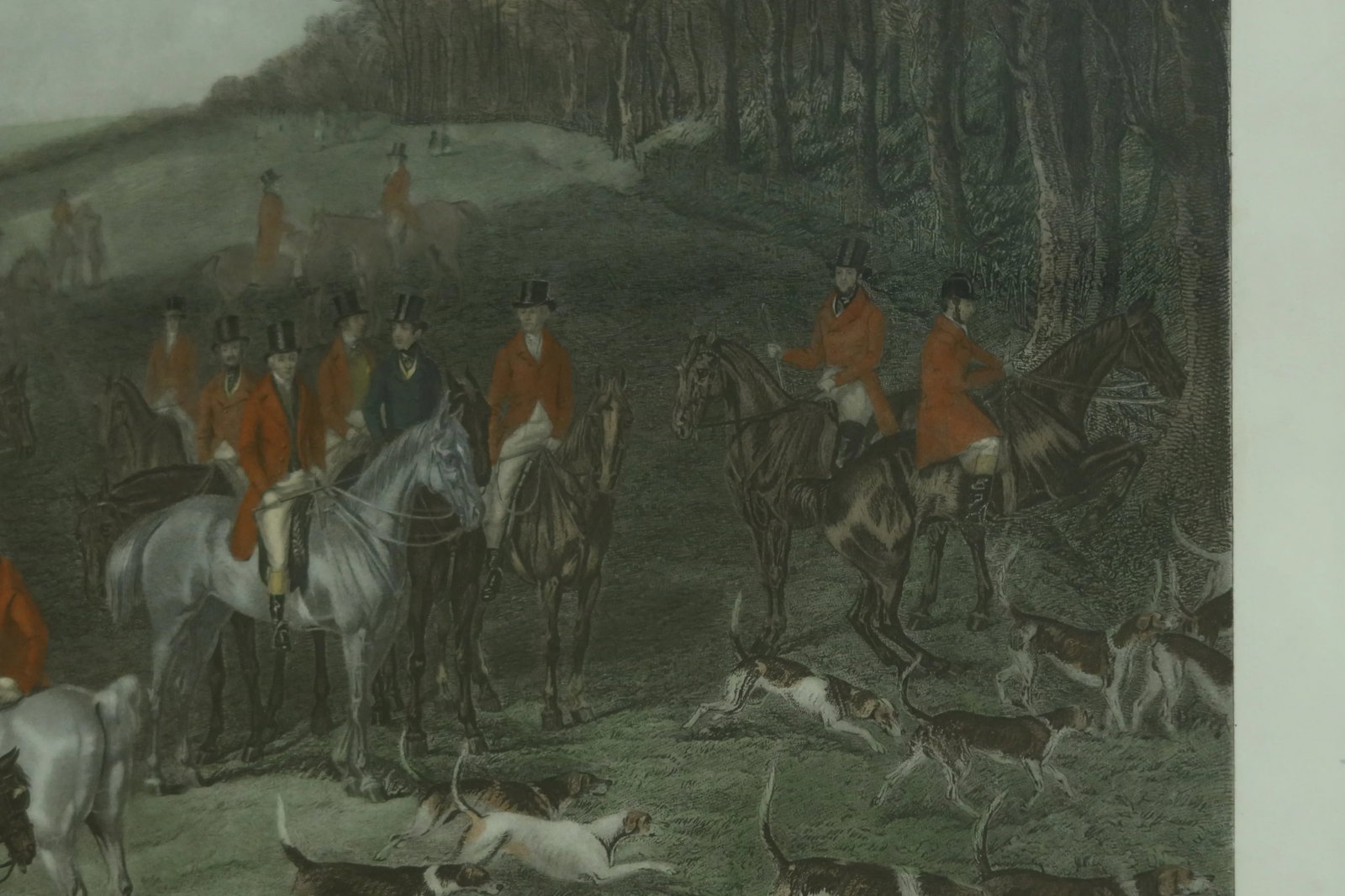 Vintage Wh Simmons Colored Engraving English Hunt Scene - 3