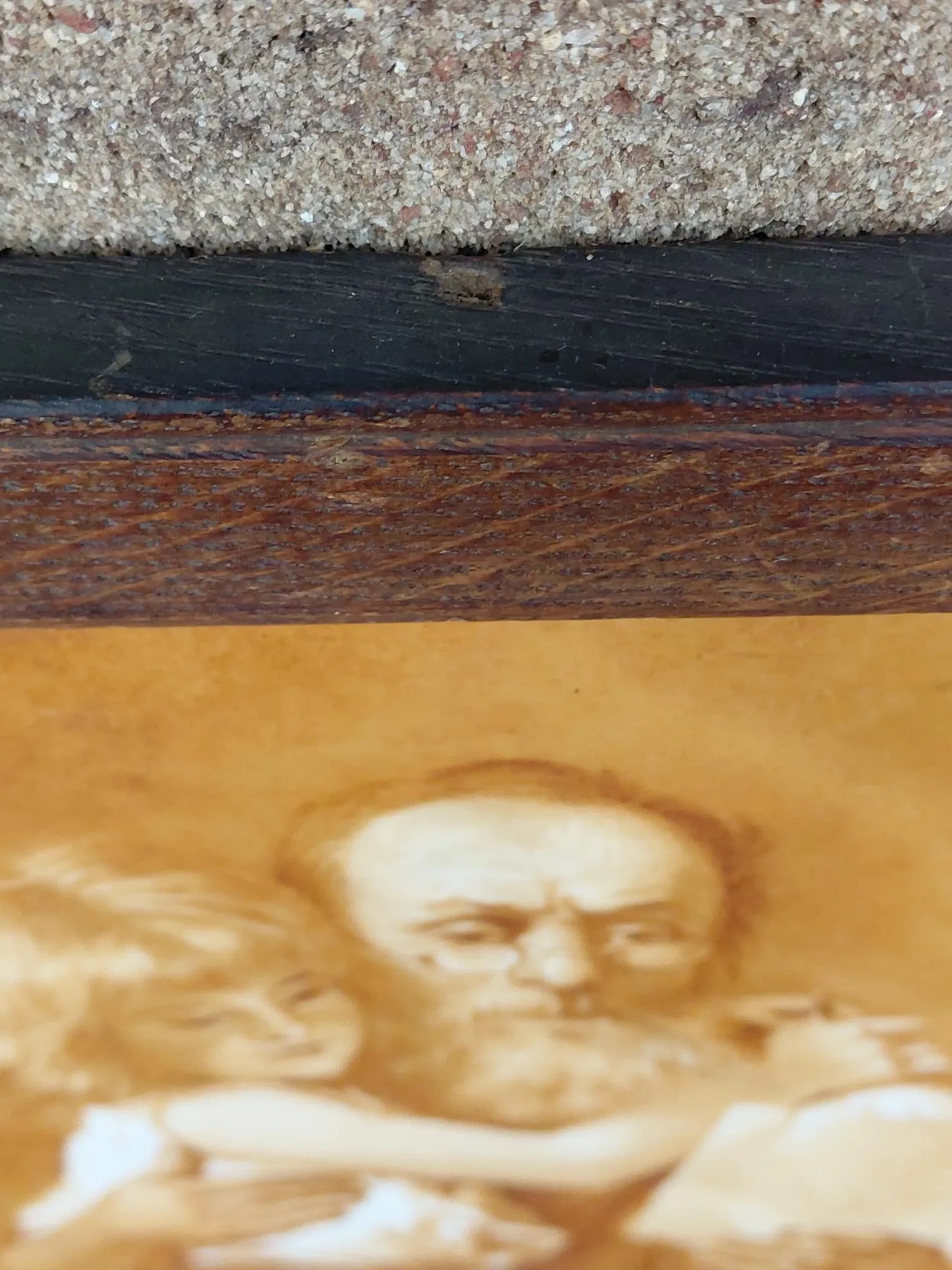 Antique Painting on a Porcelain Plaque of a Man and Child - 10