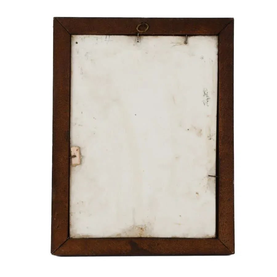Antique Painting on a Porcelain Plaque of a Man and Child - 4