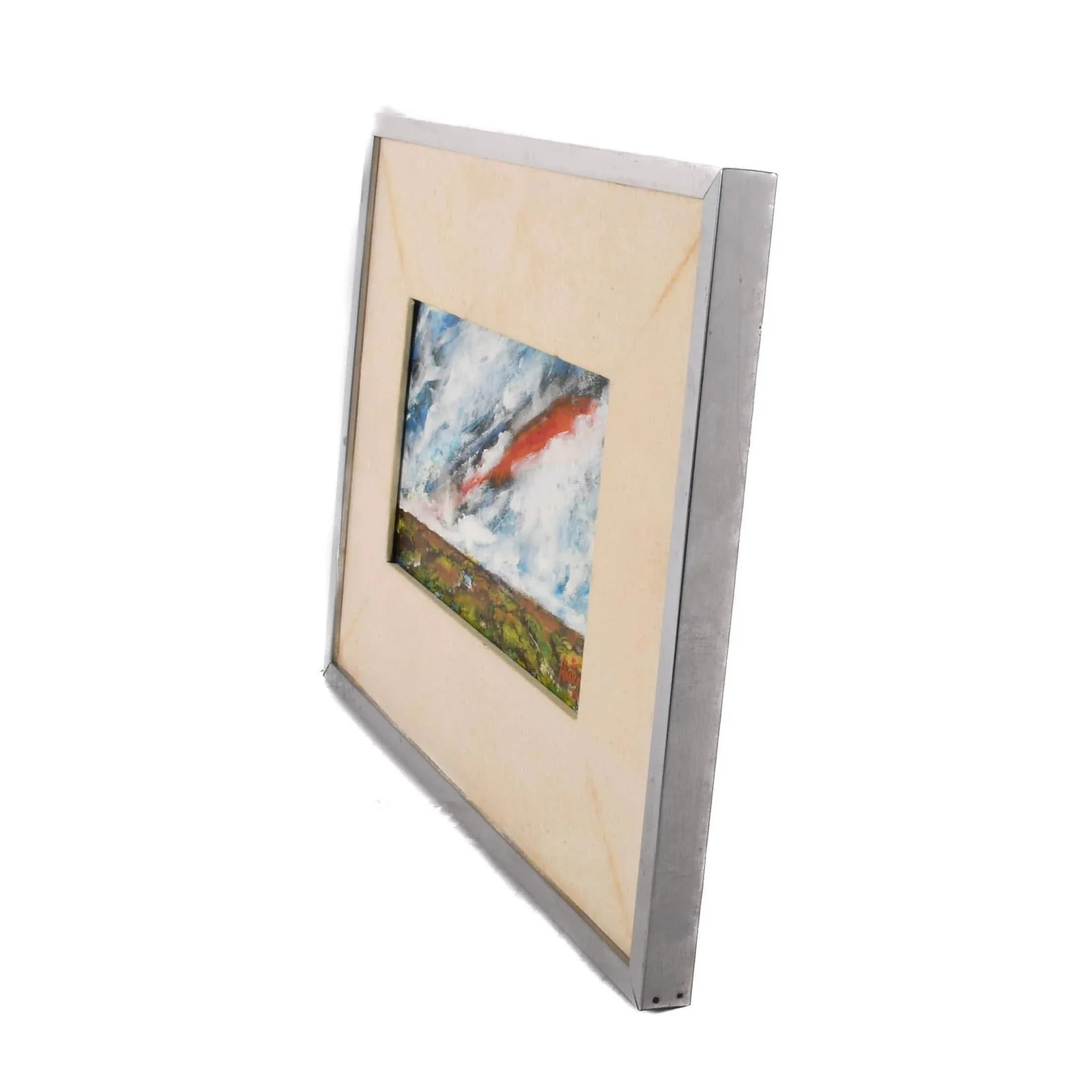 Framed Signed J. Akston "Skyburst, 1974" Acrylic on Paper - 5