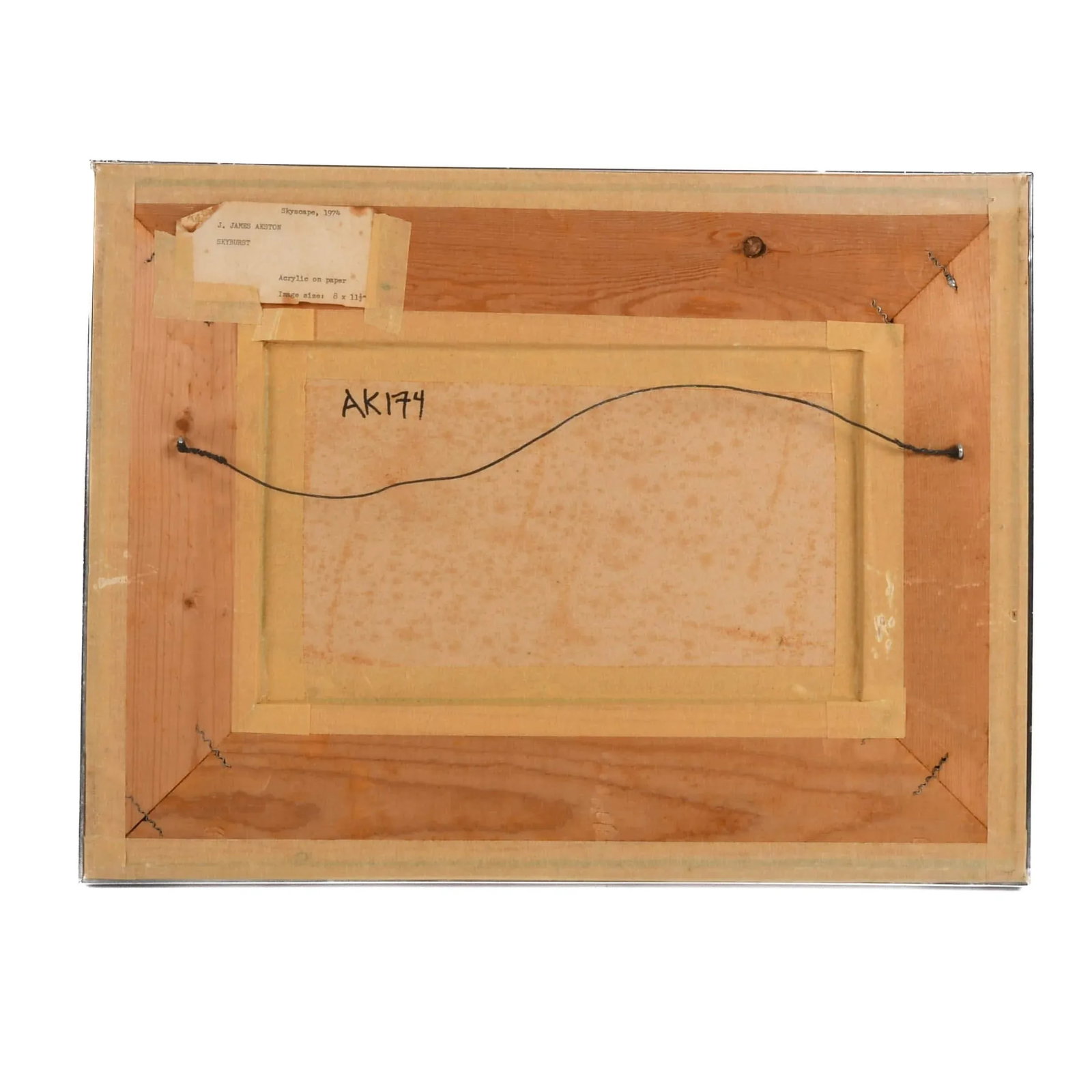 Framed Signed J. Akston "Skyburst, 1974" Acrylic on Paper - 6