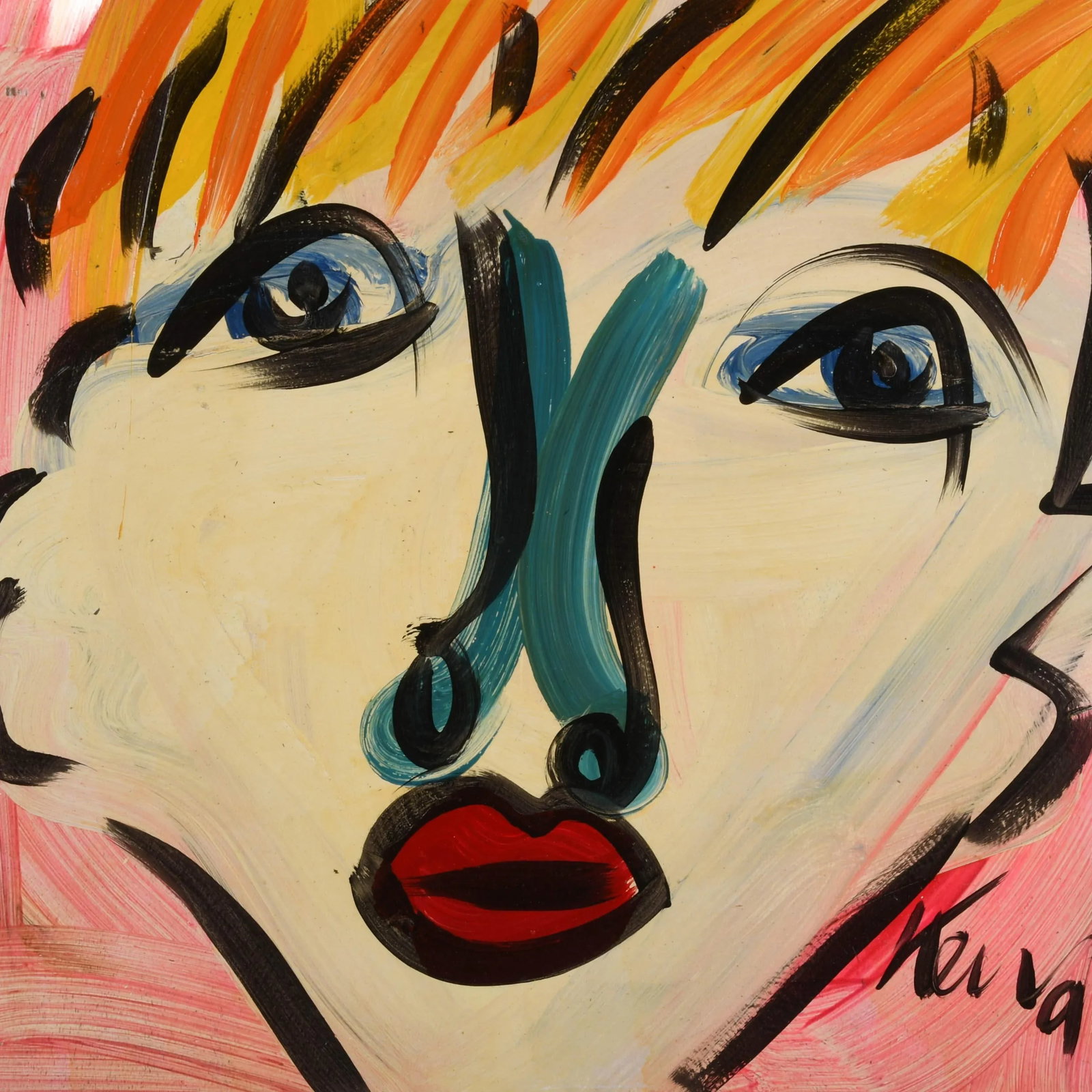 Signed Peter Keil Oil on Board Oil Portrait 1977 - 2