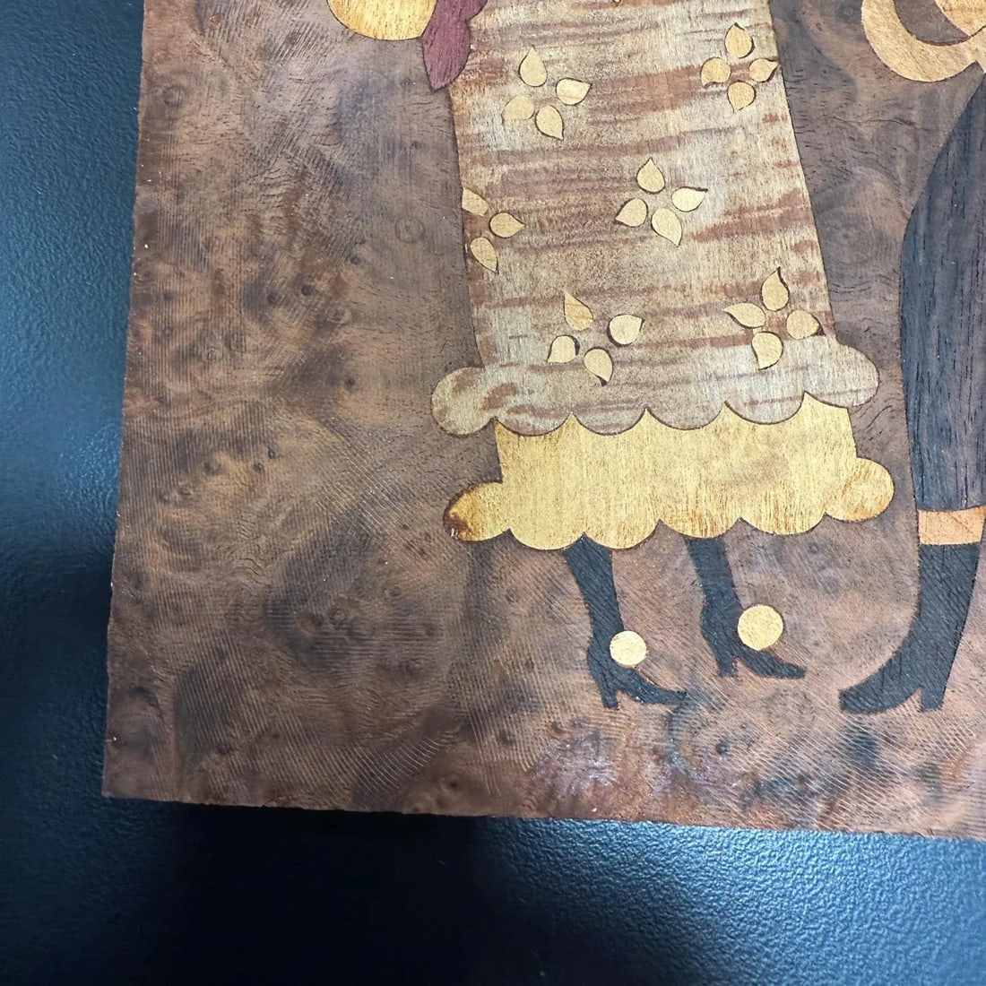 Andrew Szoeke Veneer Marquetry Couples Dancing Mid Century Modern - 6