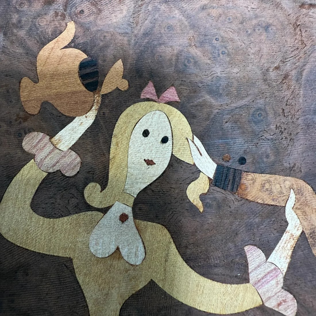 Andrew Szoeke Veneer Marquetry Couples Dancing Mid Century Modern - 8