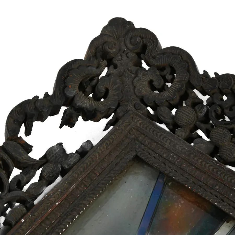 Antique 19th-Century Chinese Reverse Painting on Glass in Frame - 4
