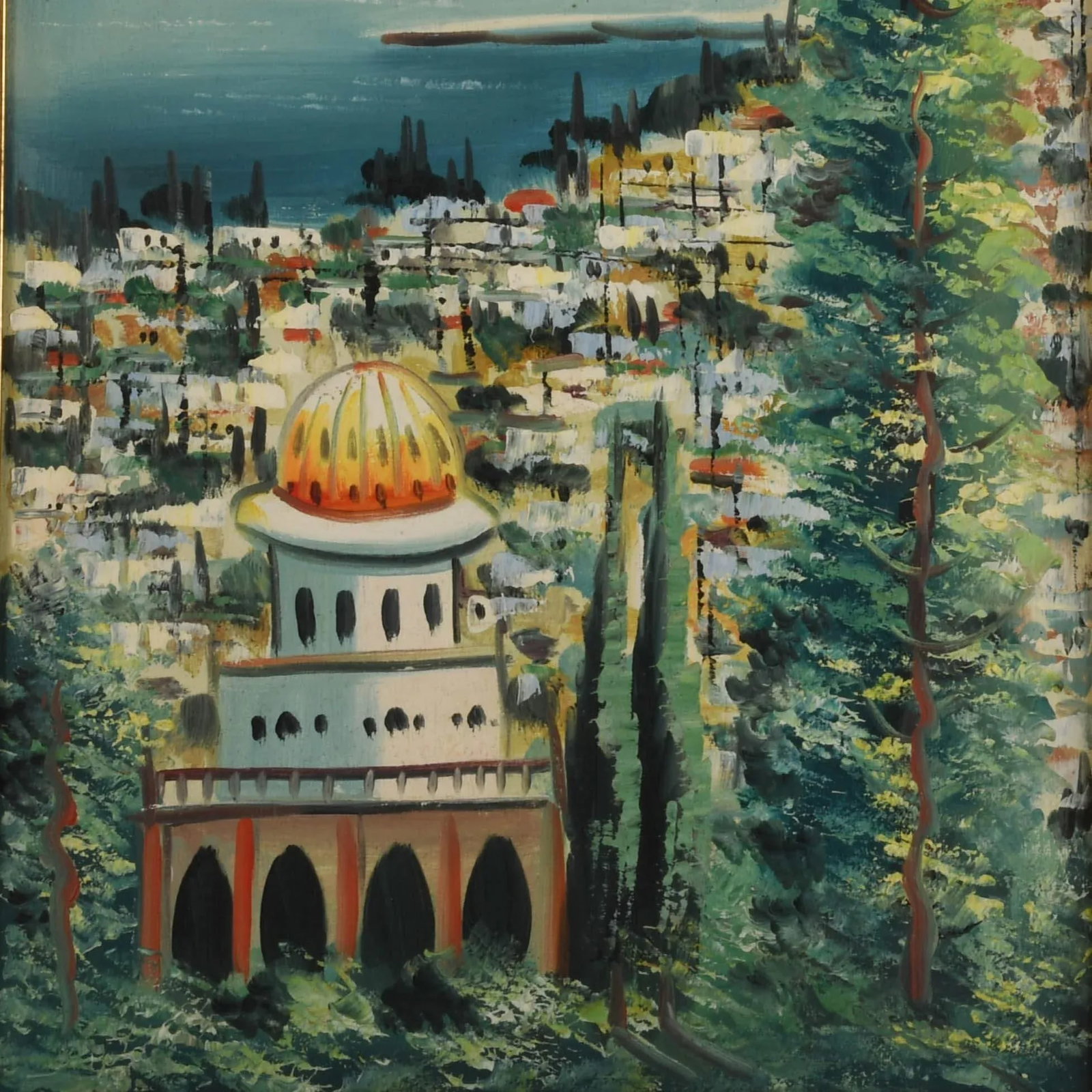 Framed Oil on Canvas of Jerusalem - 2