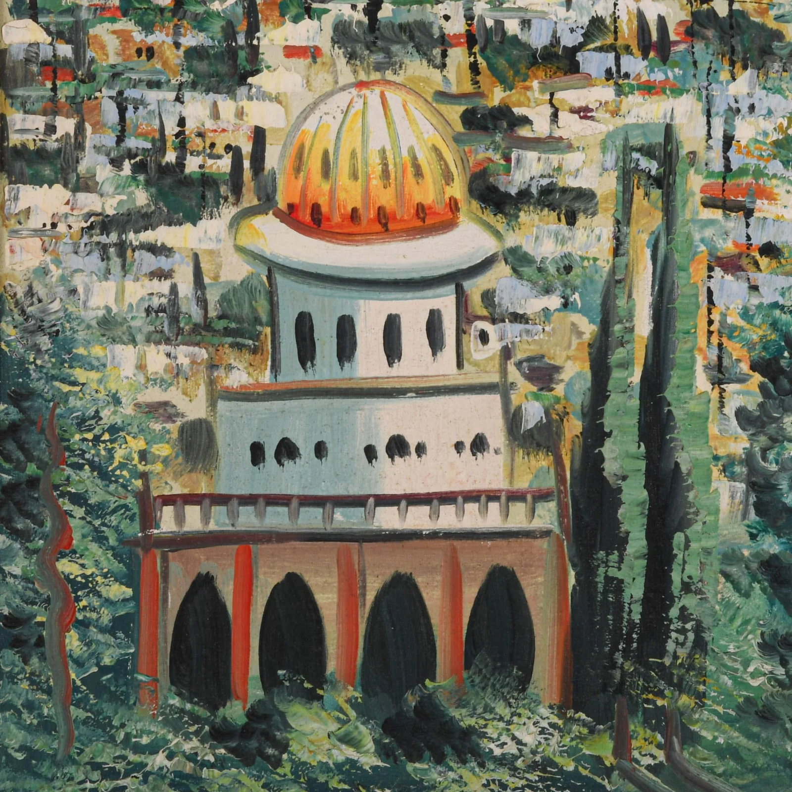Framed Oil on Canvas of Jerusalem - 3