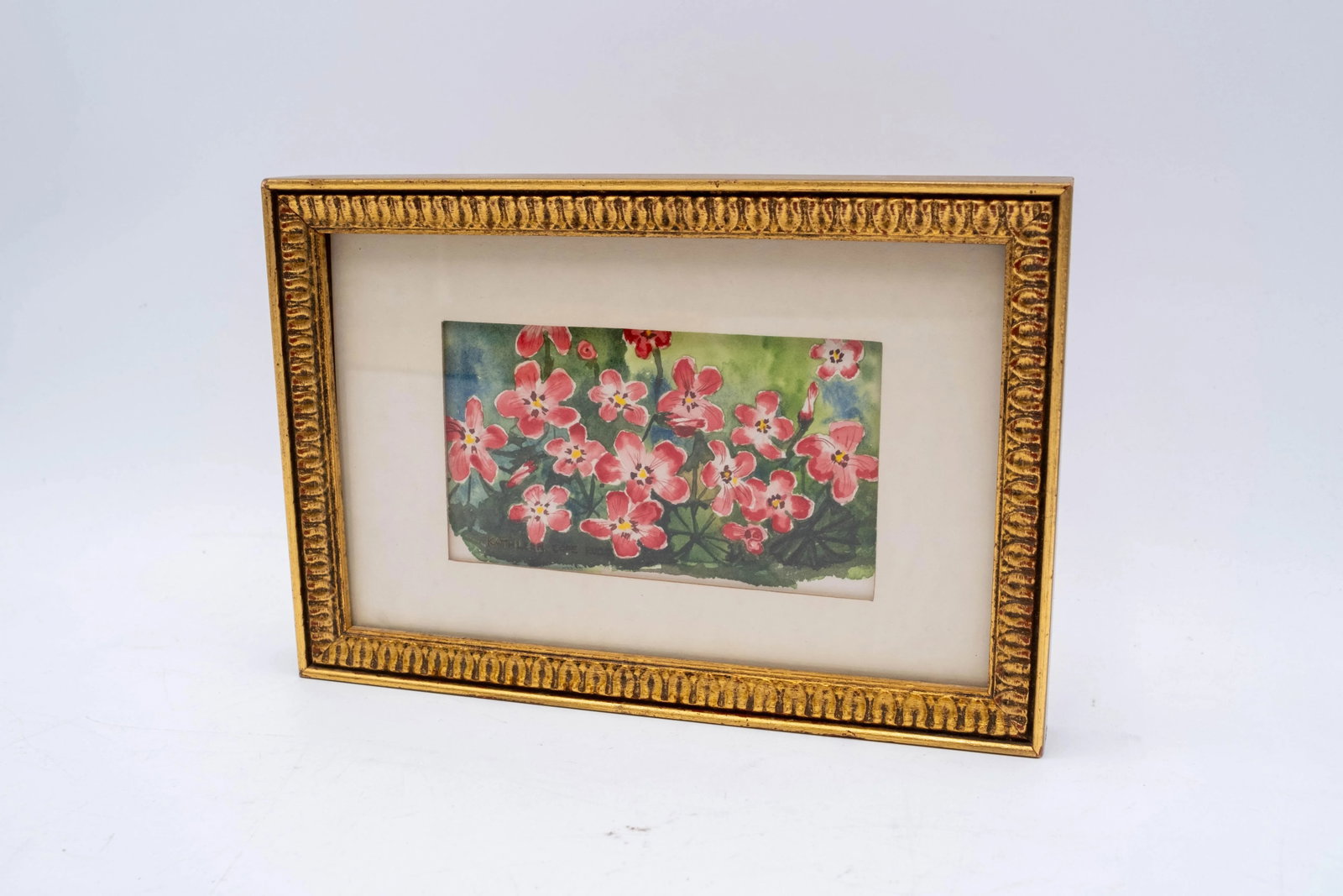 Pair of Framed Flower Watercolor Art Paintings Signed - 2
