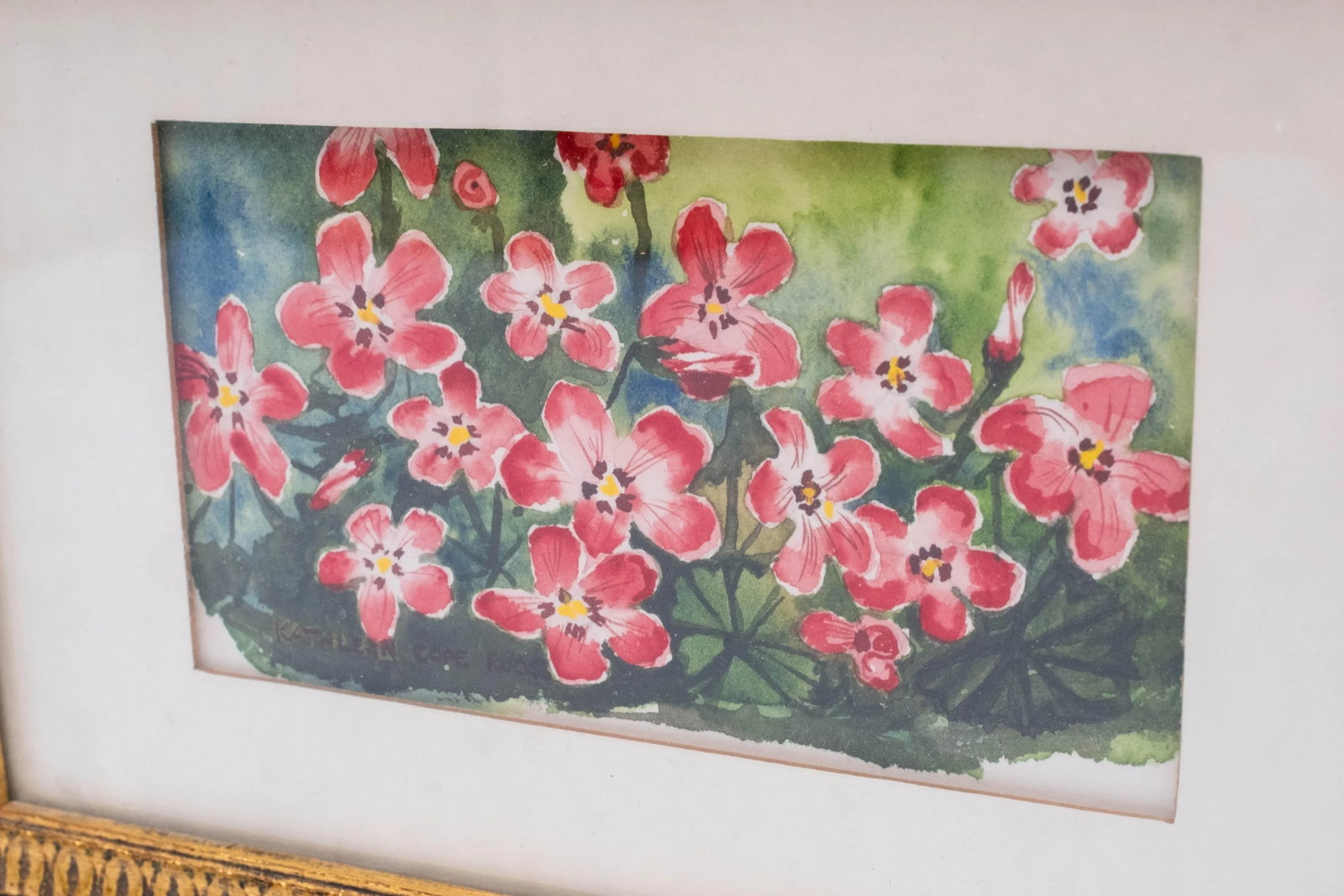 Pair of Framed Flower Watercolor Art Paintings Signed - 3