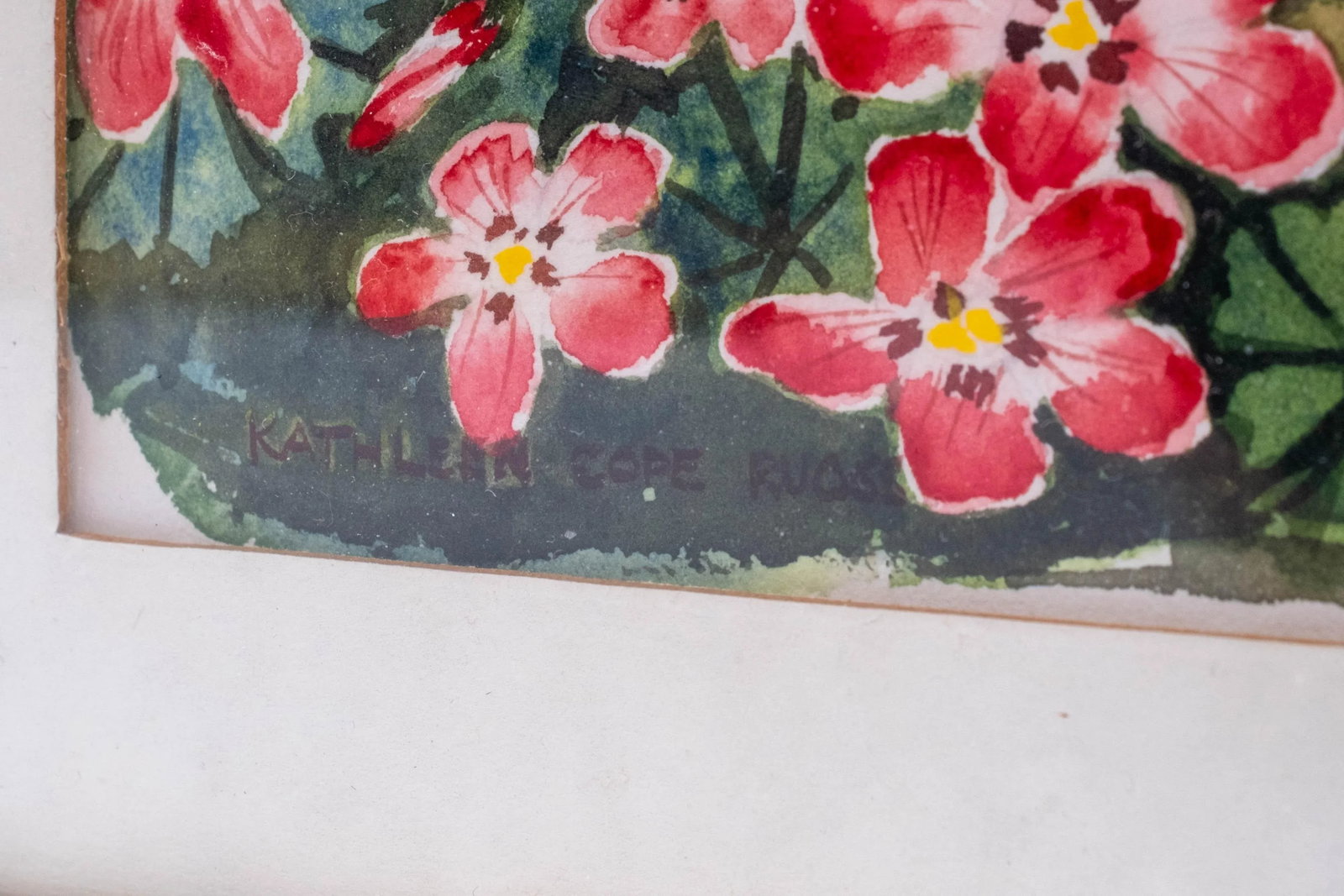 Pair of Framed Flower Watercolor Art Paintings Signed - 4