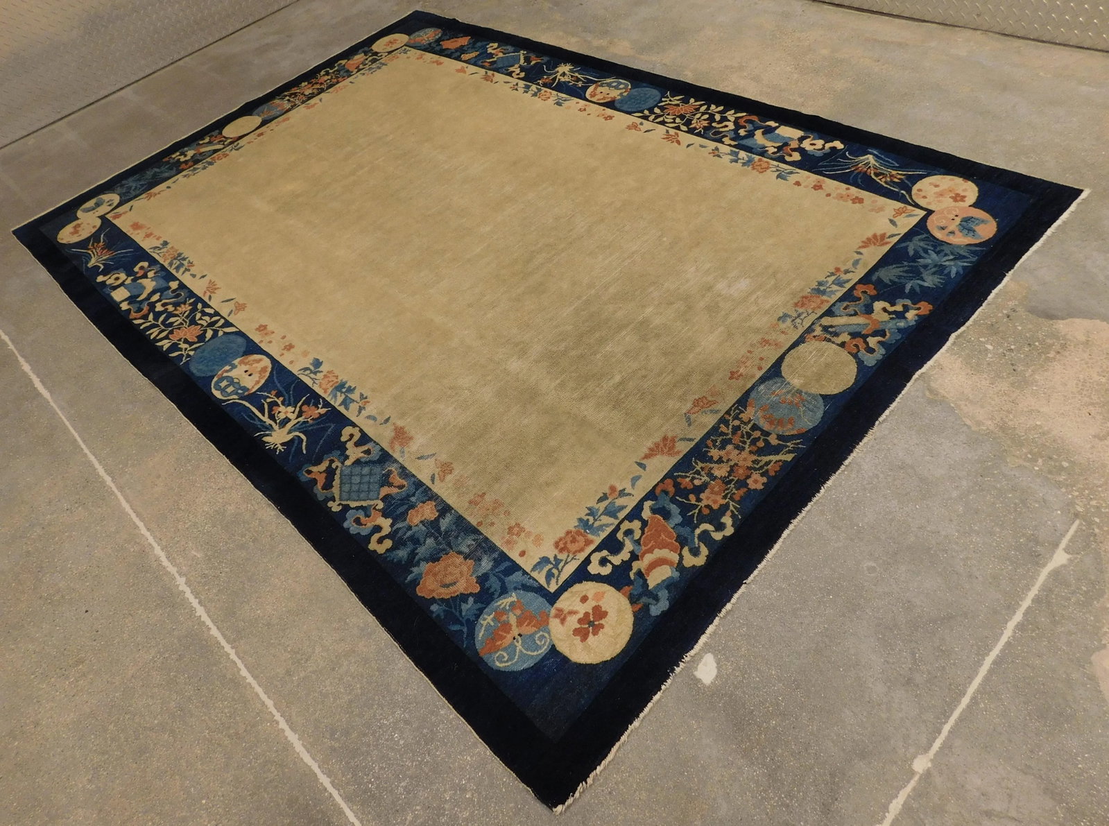 Antique Hand Knotted Chinese Rug - 2