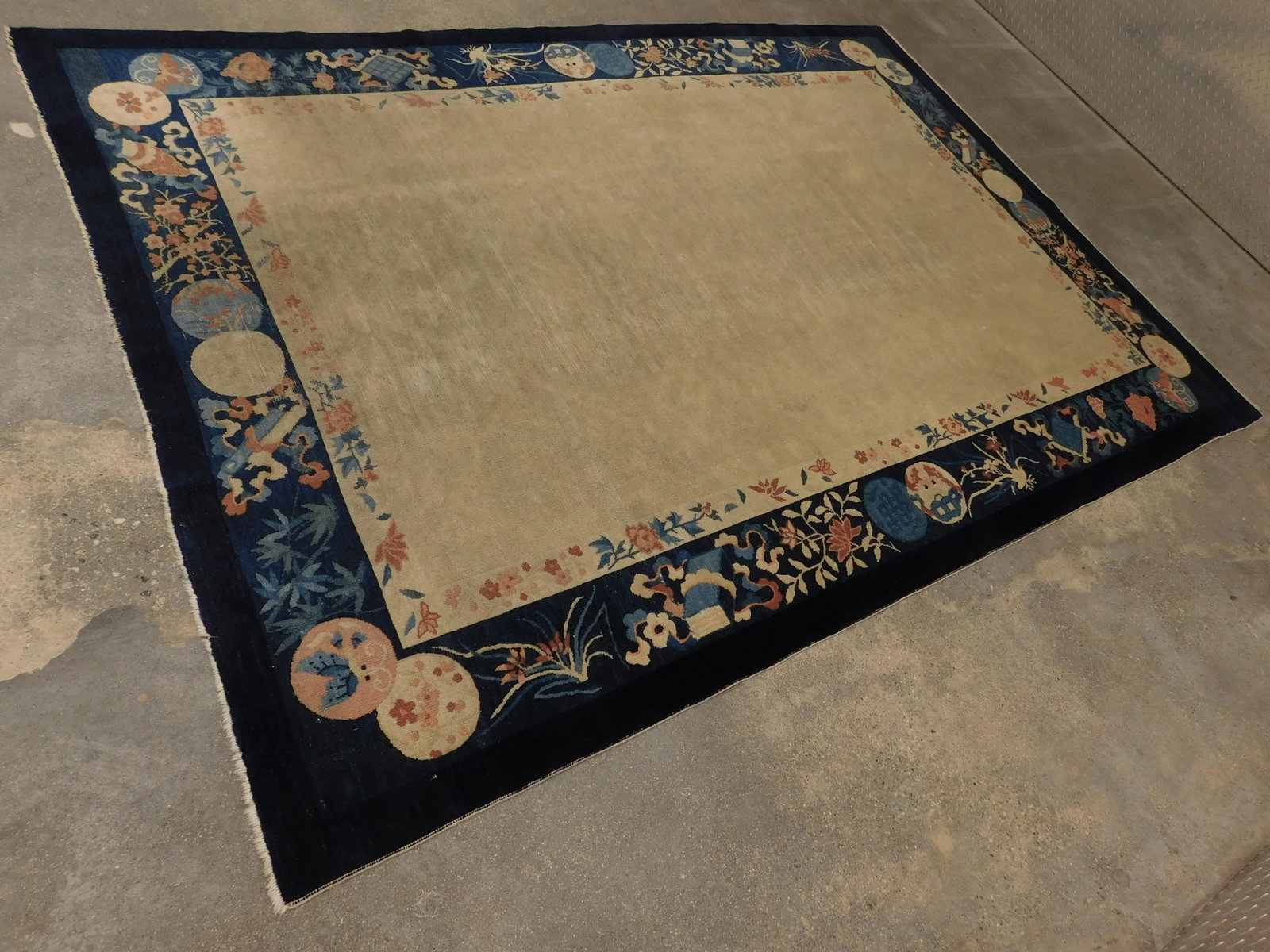 Antique Hand Knotted Chinese Rug - 3