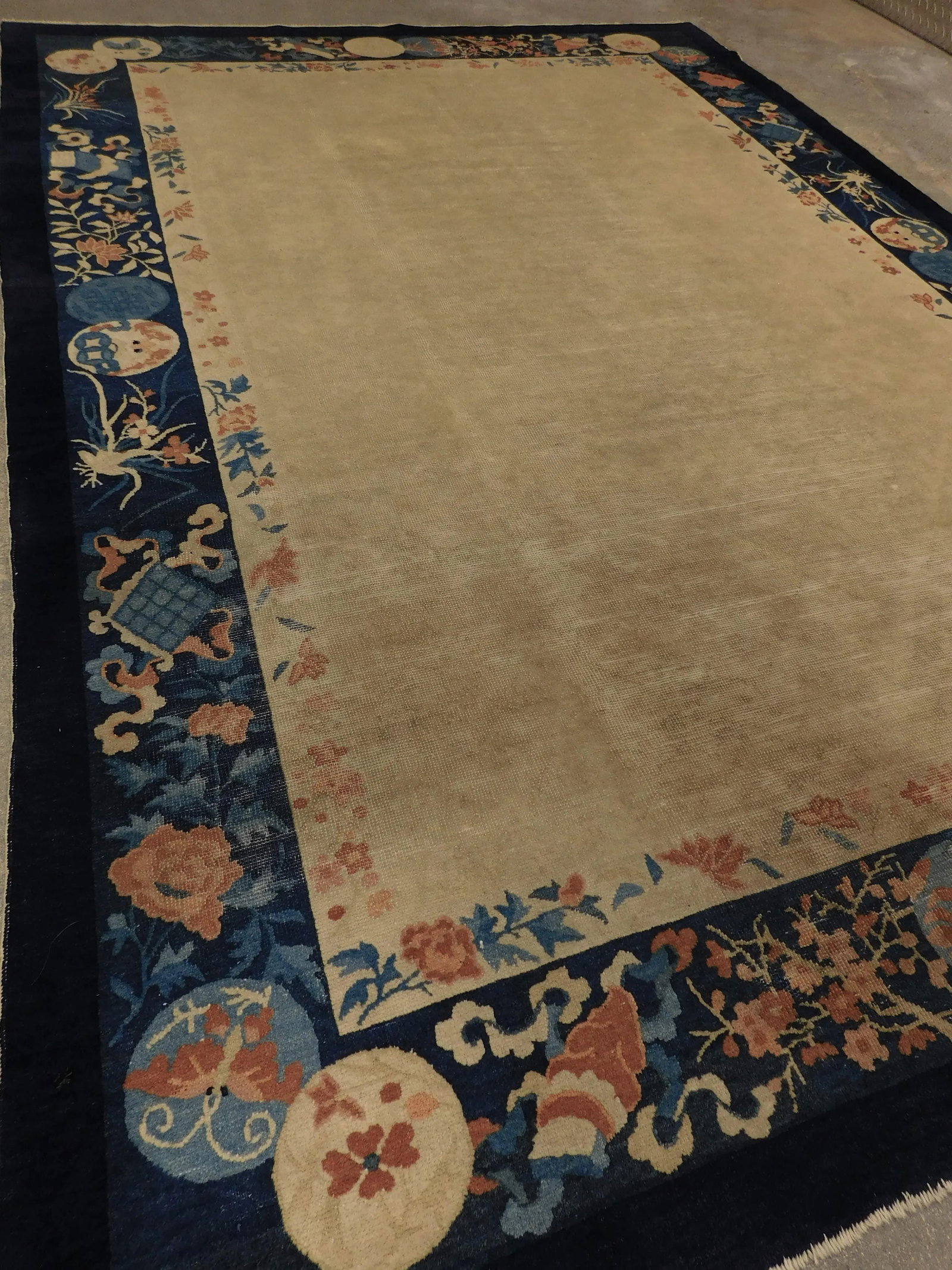 Antique Hand Knotted Chinese Rug - 4