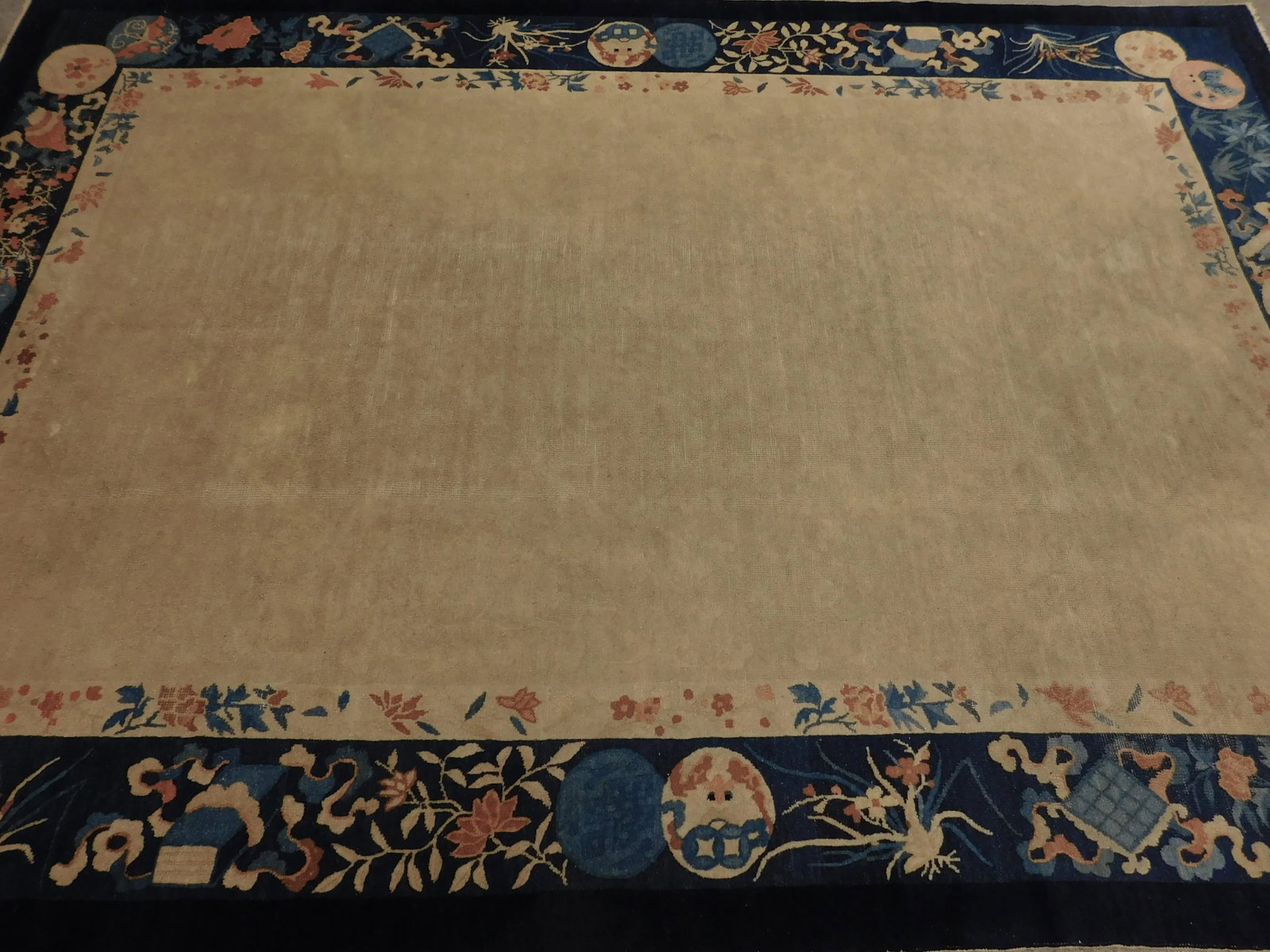Antique Hand Knotted Chinese Rug - 5