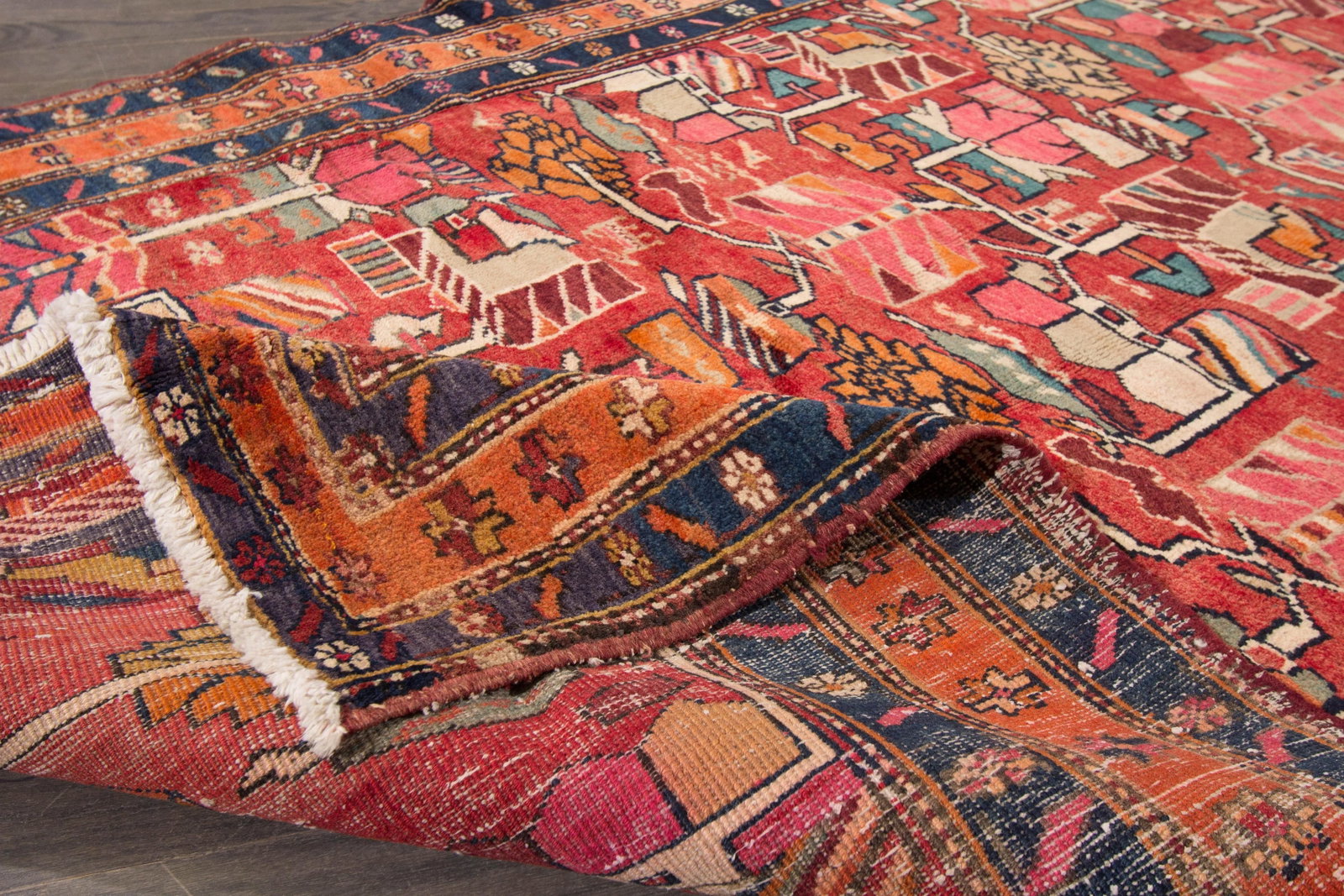 Vintage Persian Hamadan Wool Runner, - 2