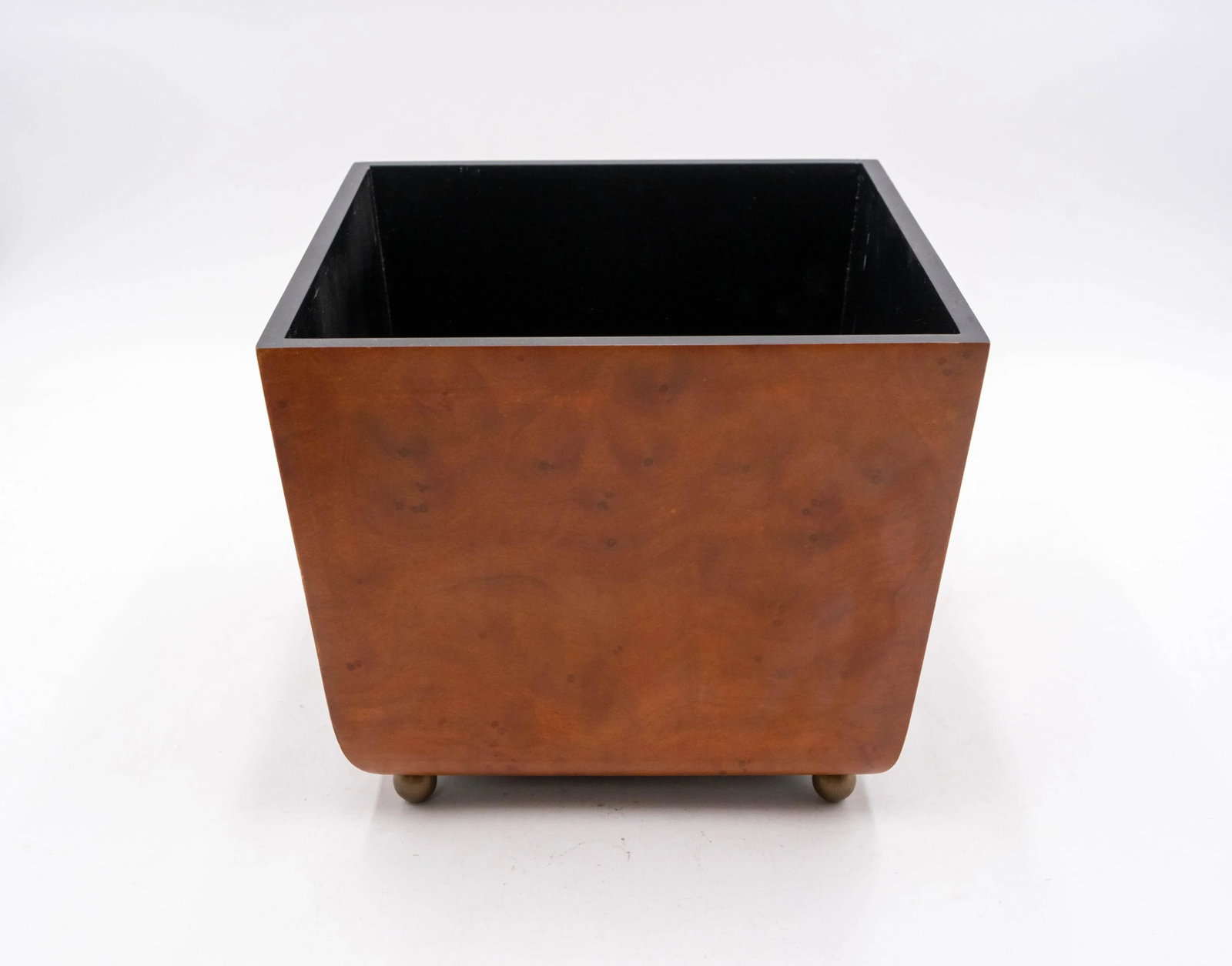 Decorative Crafts Burl Wood Lidded Box or Tea Caddy - 5