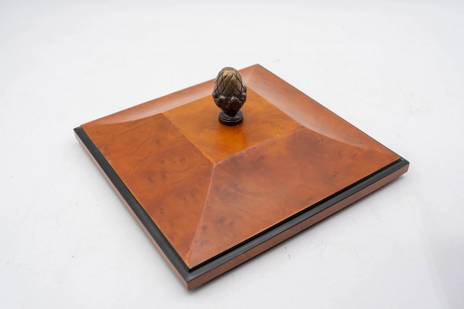 Decorative Crafts Burl Wood Lidded Box or Tea Caddy - 7