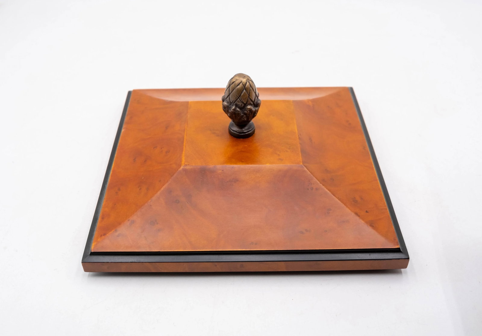 Decorative Crafts Burl Wood Lidded Box or Tea Caddy - 9