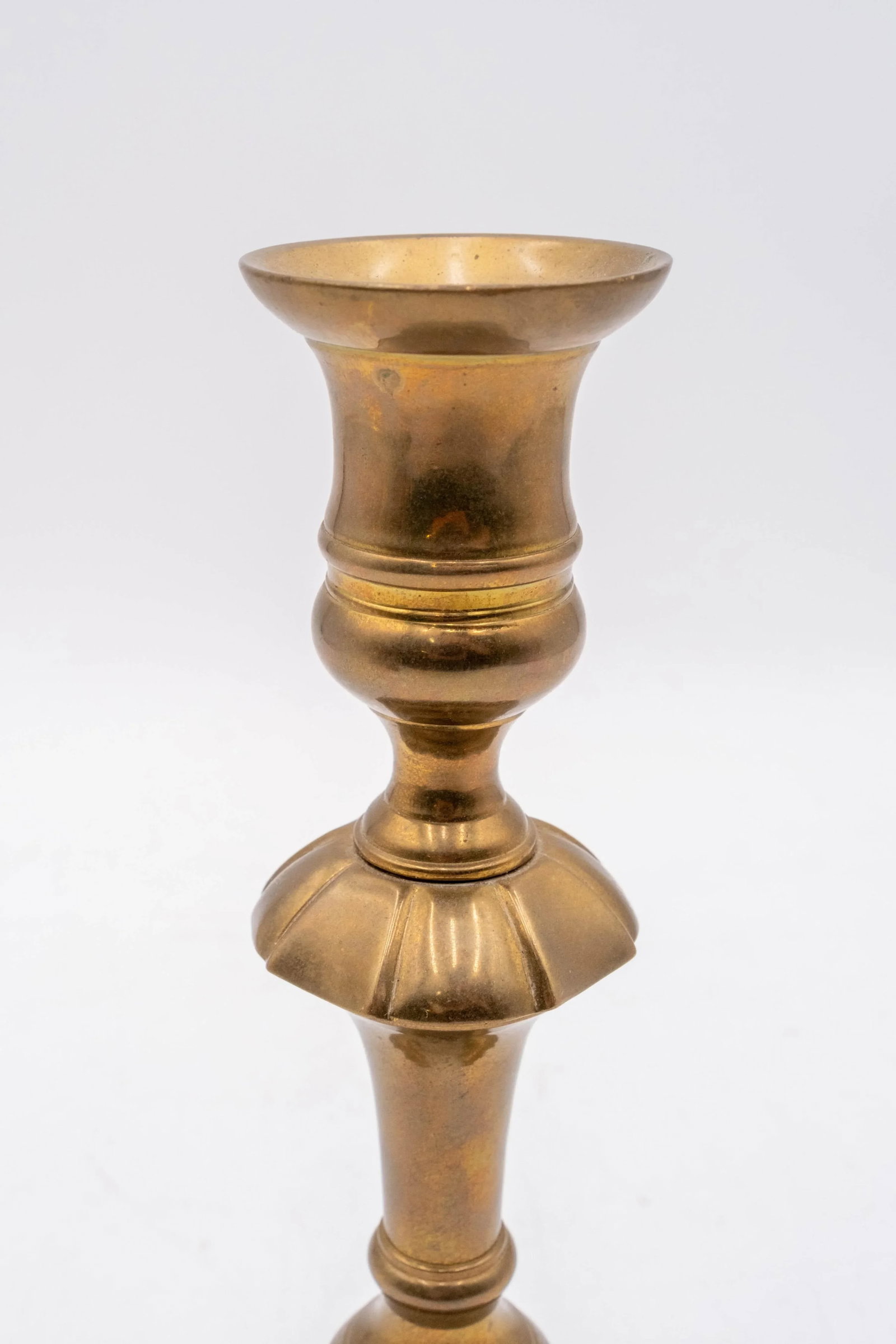 Pair of Mottahedeh Brass Winterthur Candlesticks - 3