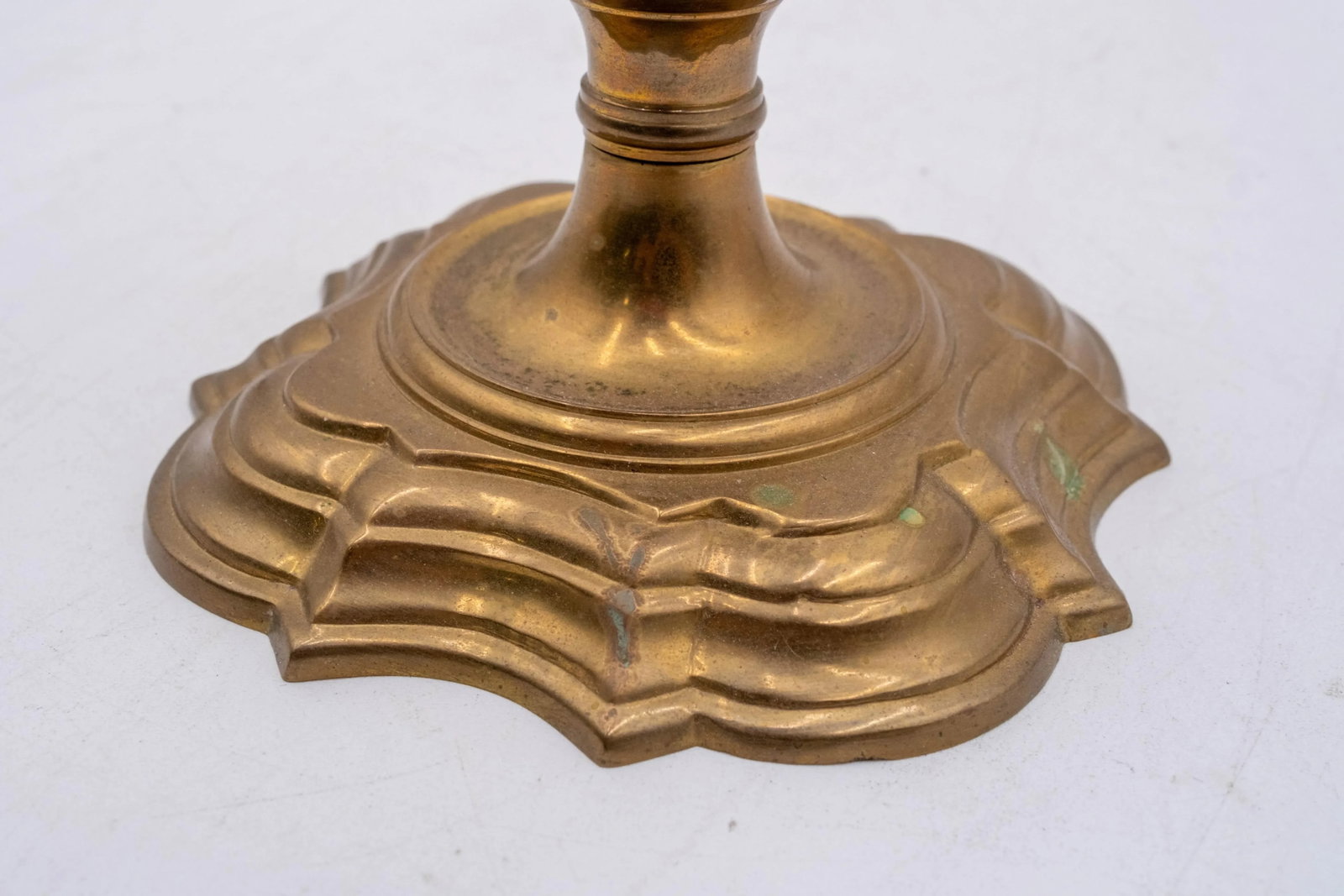Pair of Mottahedeh Brass Winterthur Candlesticks - 4