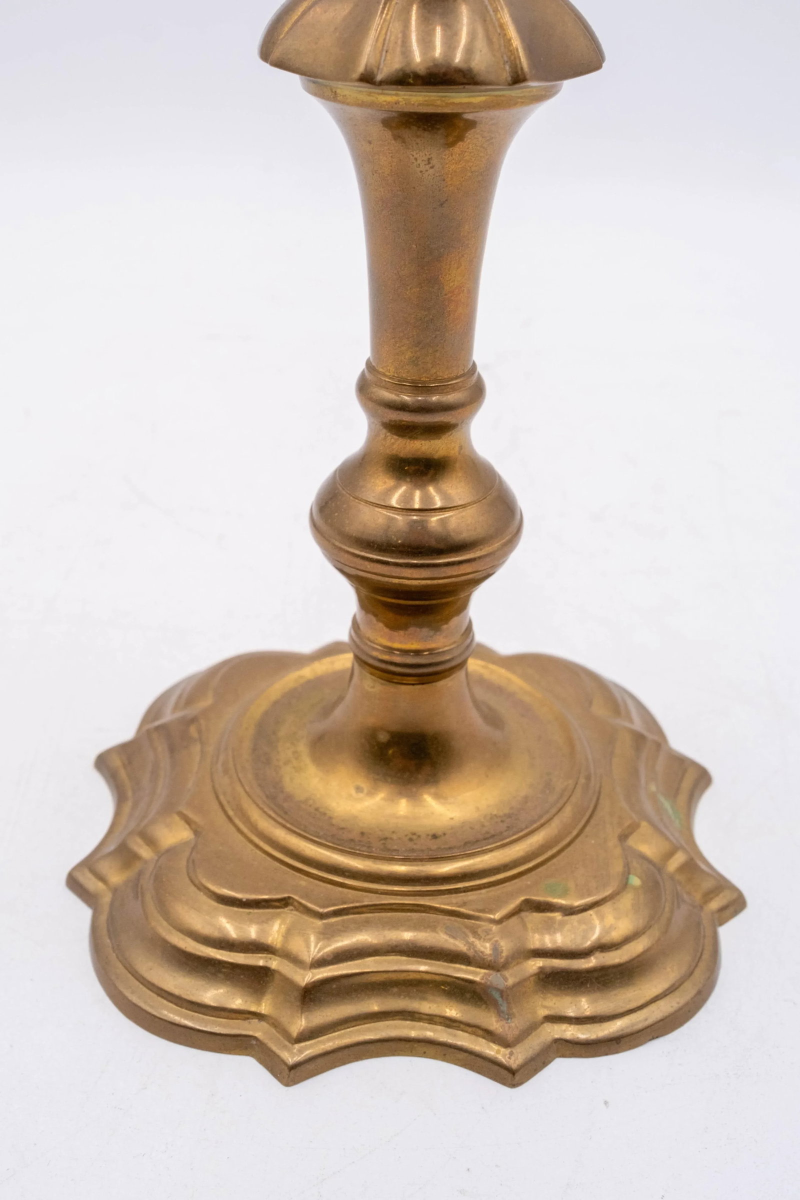 Pair of Mottahedeh Brass Winterthur Candlesticks - 5
