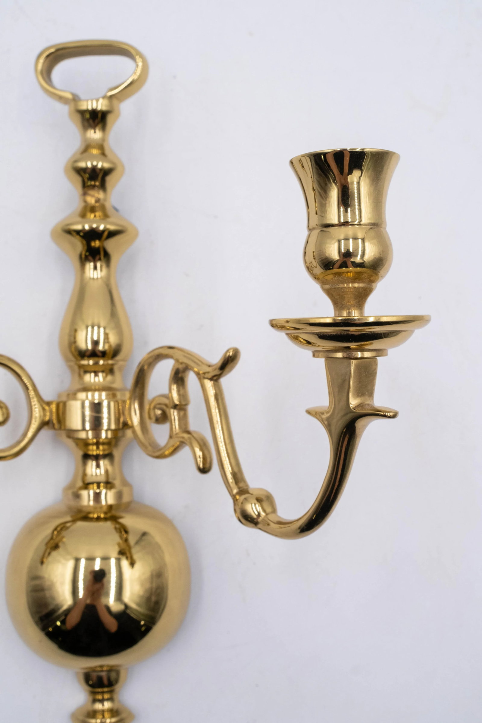 Vintage Pair of 2 Arm Brass Colonial Williamsburg Style Sconces - 5