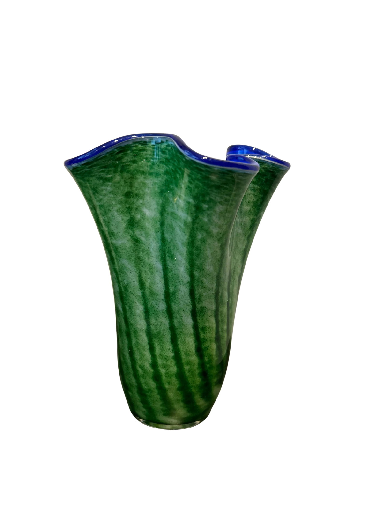 Vintage Krosno Jozefina Attributed "Sea Mist" Hand-Blown Art Glass Vase - 4