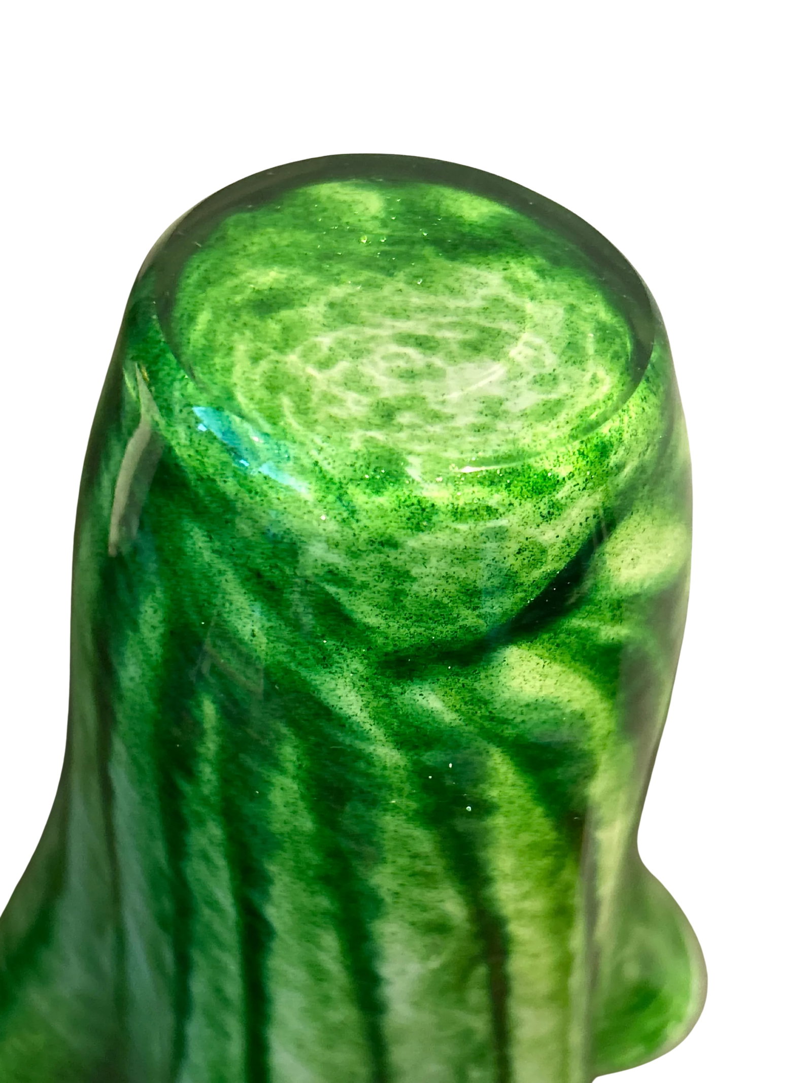 Vintage Krosno Jozefina Attributed "Sea Mist" Hand-Blown Art Glass Vase - 5