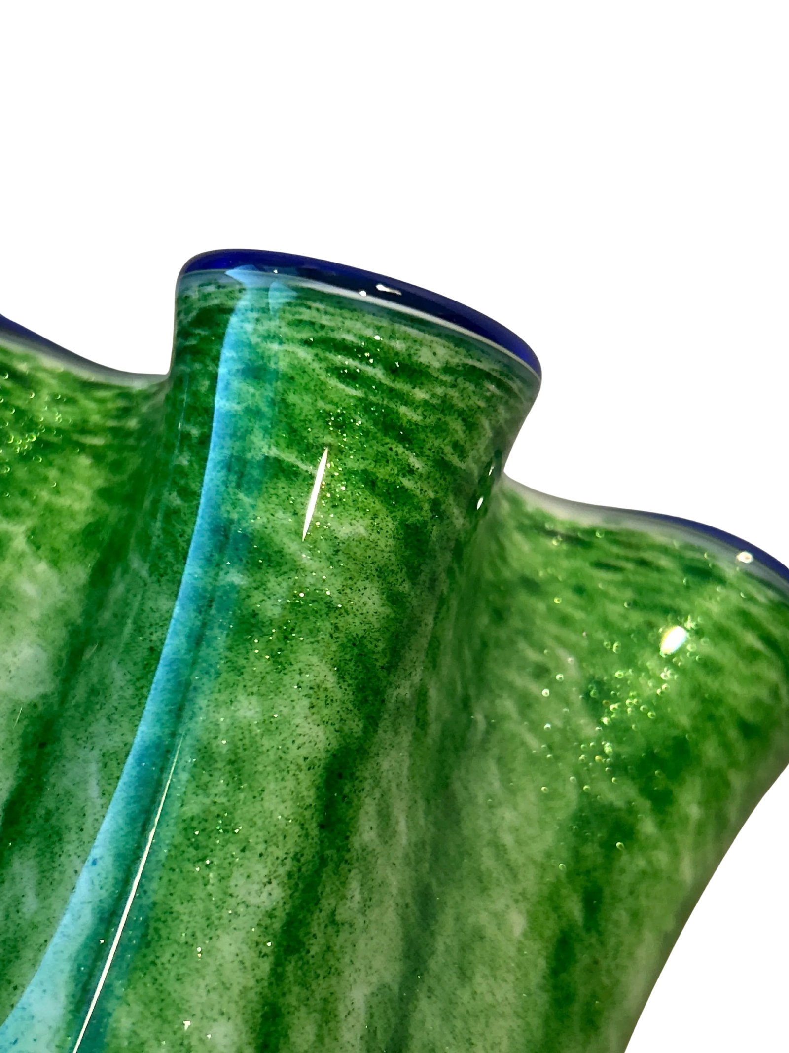 Vintage Krosno Jozefina Attributed "Sea Mist" Hand-Blown Art Glass Vase - 6