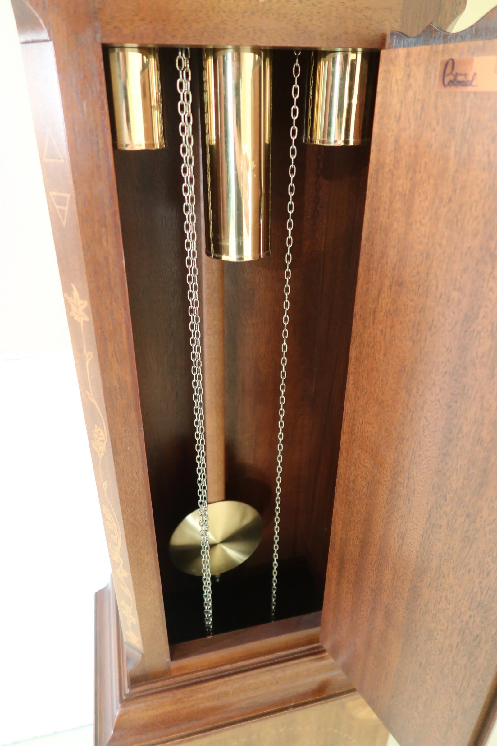 Sligh Joseph Doll Henry Ford Inlaid Mahogany Grandfather Clock - 5