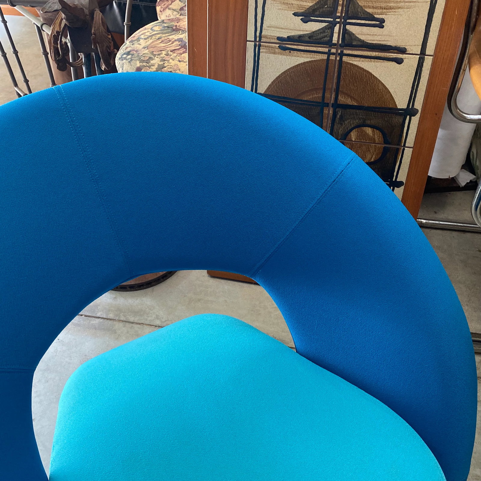 1960s Vintage Sculptural Blue Pierre Paulin Style Chair - 2