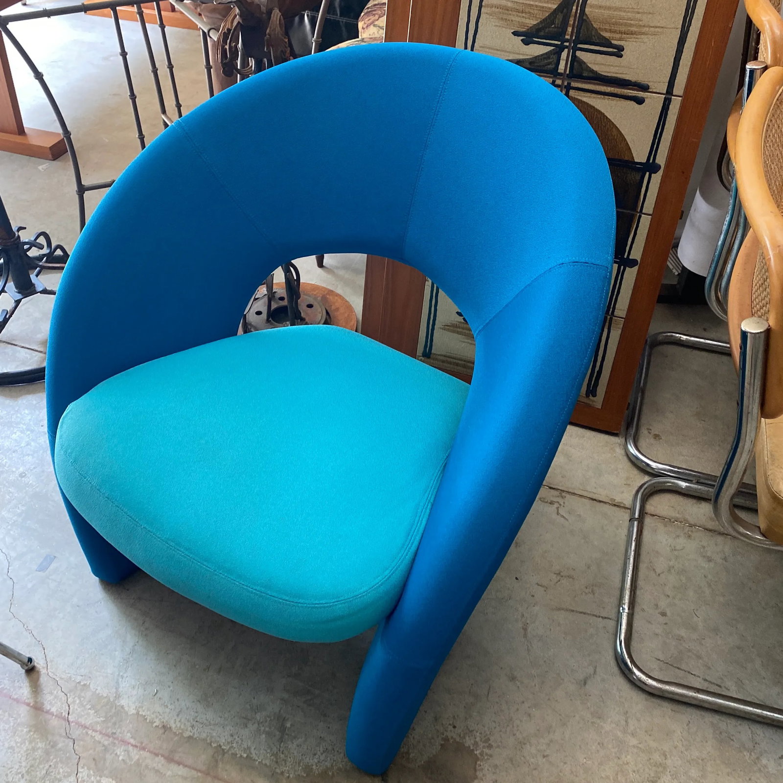 1960s Vintage Sculptural Blue Pierre Paulin Style Chair - 4
