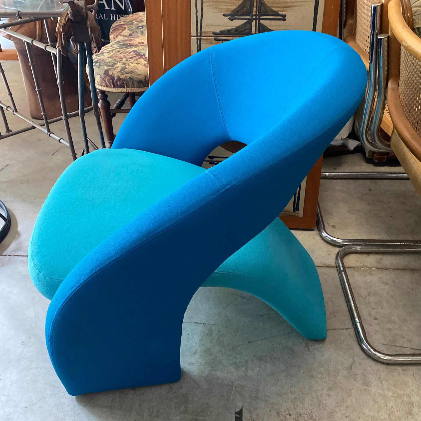 1960s Vintage Sculptural Blue Pierre Paulin Style Chair - 5