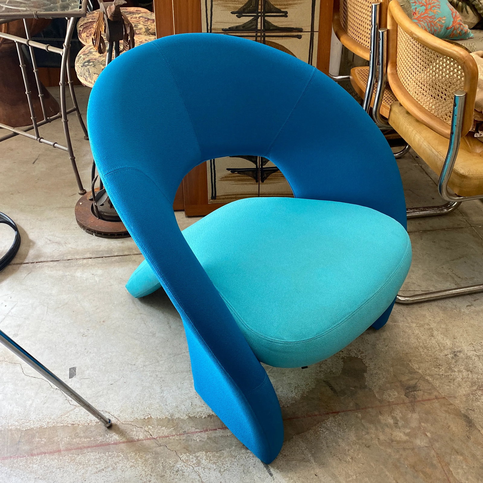 1960s Vintage Sculptural Blue Pierre Paulin Style Chair - 7