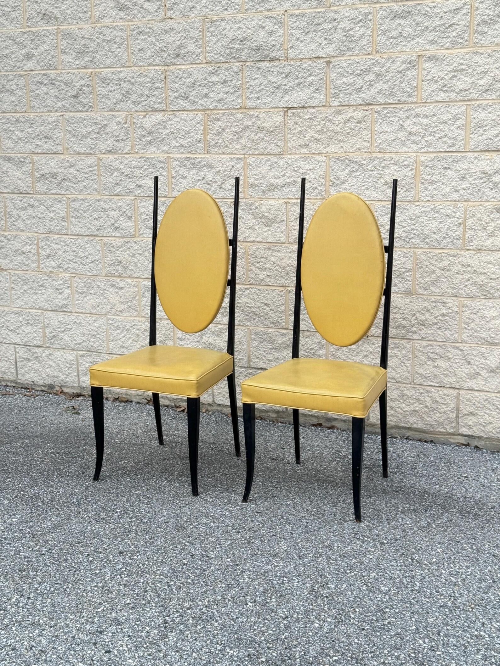 Pair of 1970s Italian Modern High-Back Sculptural Chairs - 2