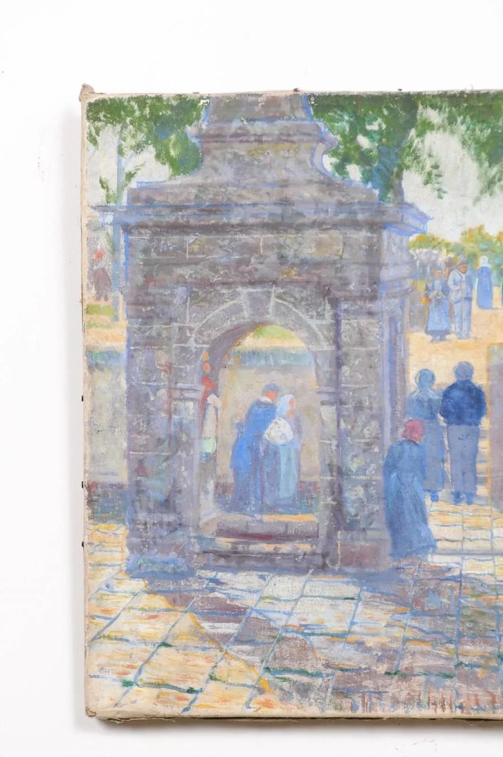 Late 19th Century French Figurative Provencal Oil Painting of a Social Gathering - 4