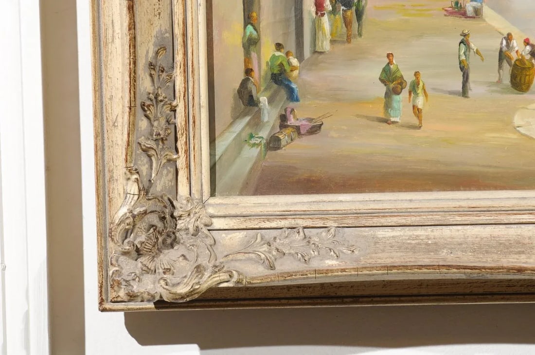 Mid 19th Century Venetian Scene Oil Painting, Framed - 8