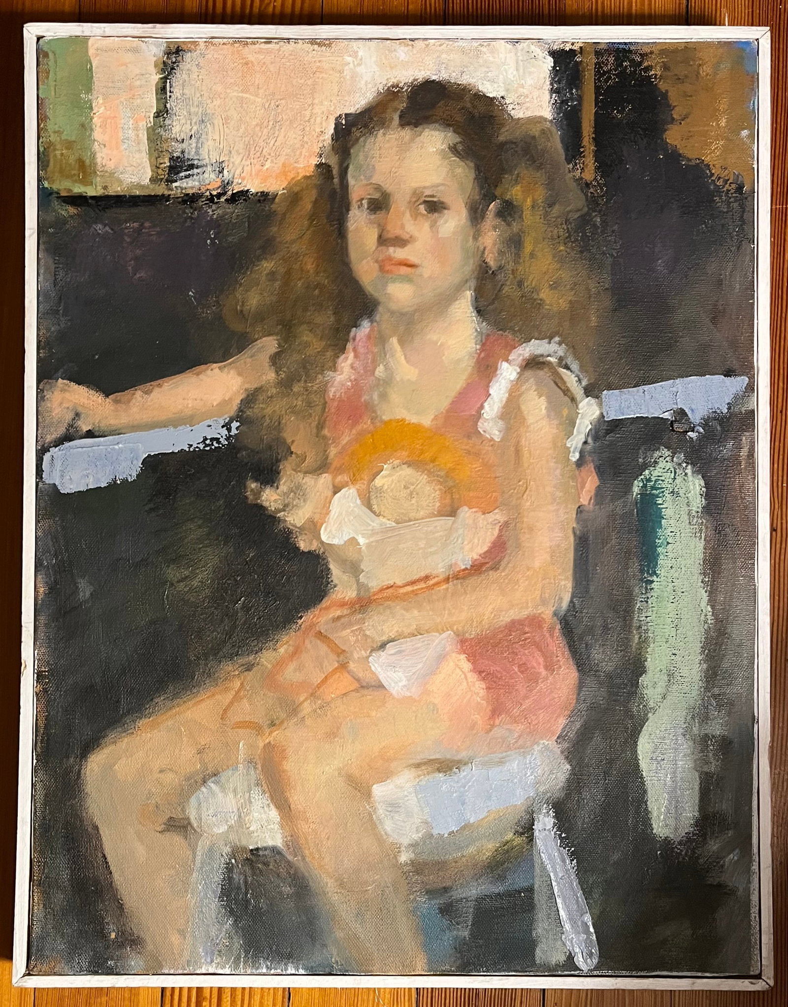 Modernist Abstract Impressionist Oil Painting on Canvas - Portrait of a Girl Circa 1970 - 1980 - 2