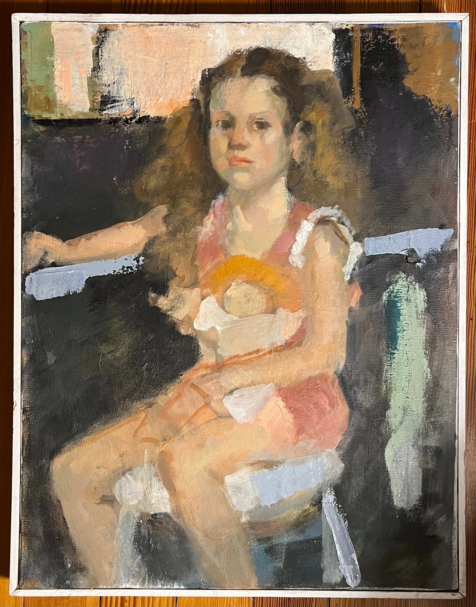 Modernist Abstract Impressionist Oil Painting on Canvas - Portrait of a Girl Circa 1970 - 1980 - 3